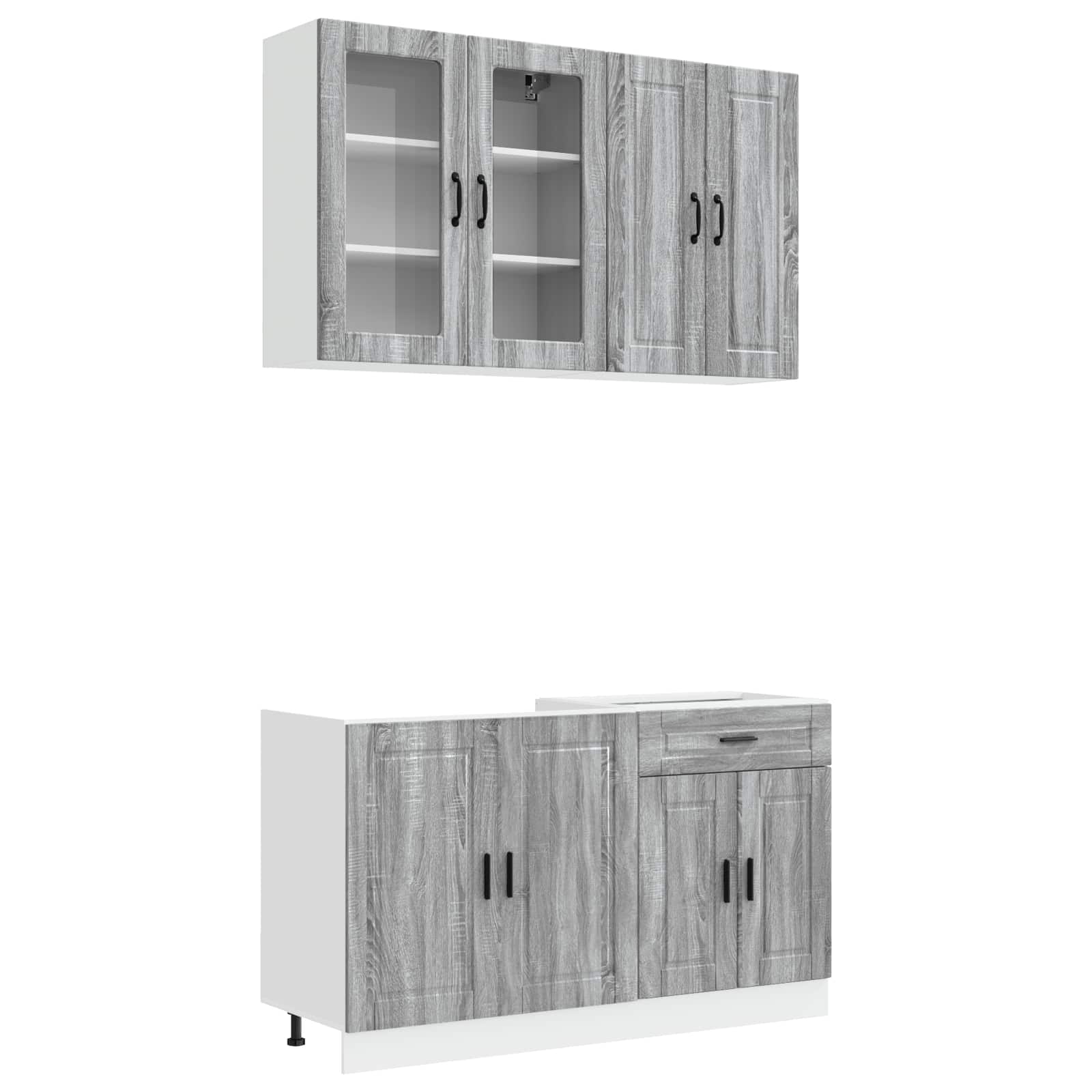 Kücheneinheit Porto 4 Pcs Grau Sonoma Holzwerkstoff