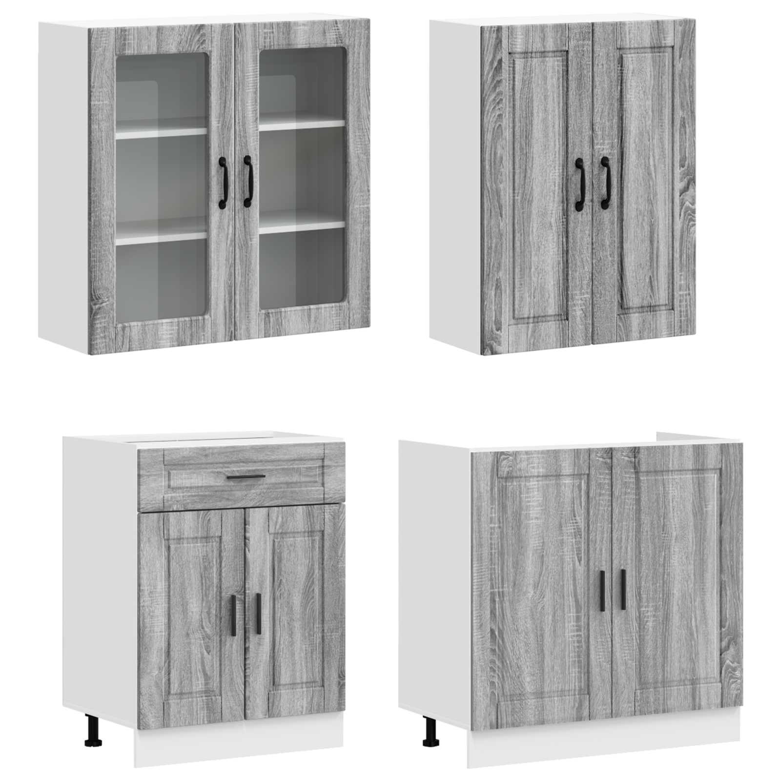 Kücheneinheit Porto 4 Pcs Grau Sonoma Holzwerkstoff