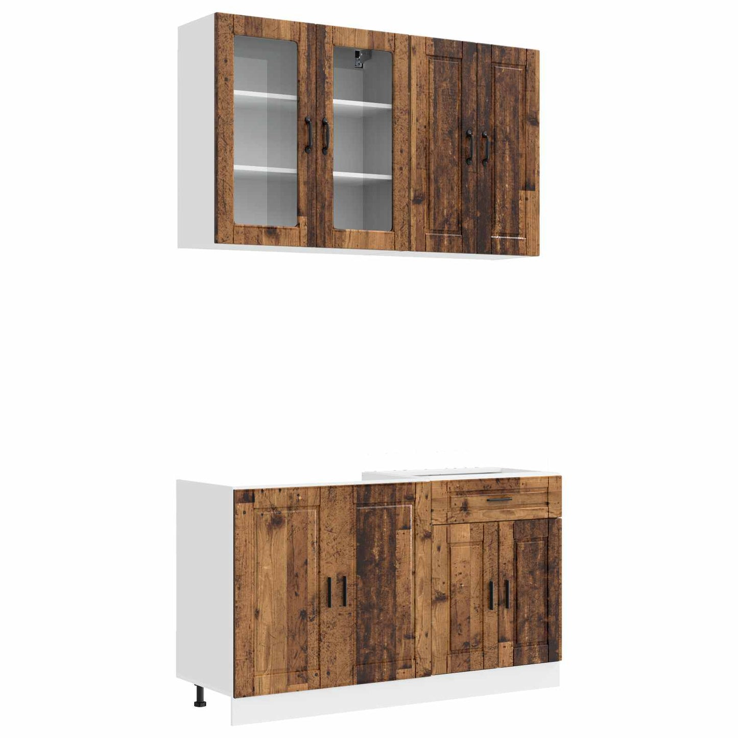 Kücheneinheit Porto 4 Pcs Altholz Holzwerkstoff
