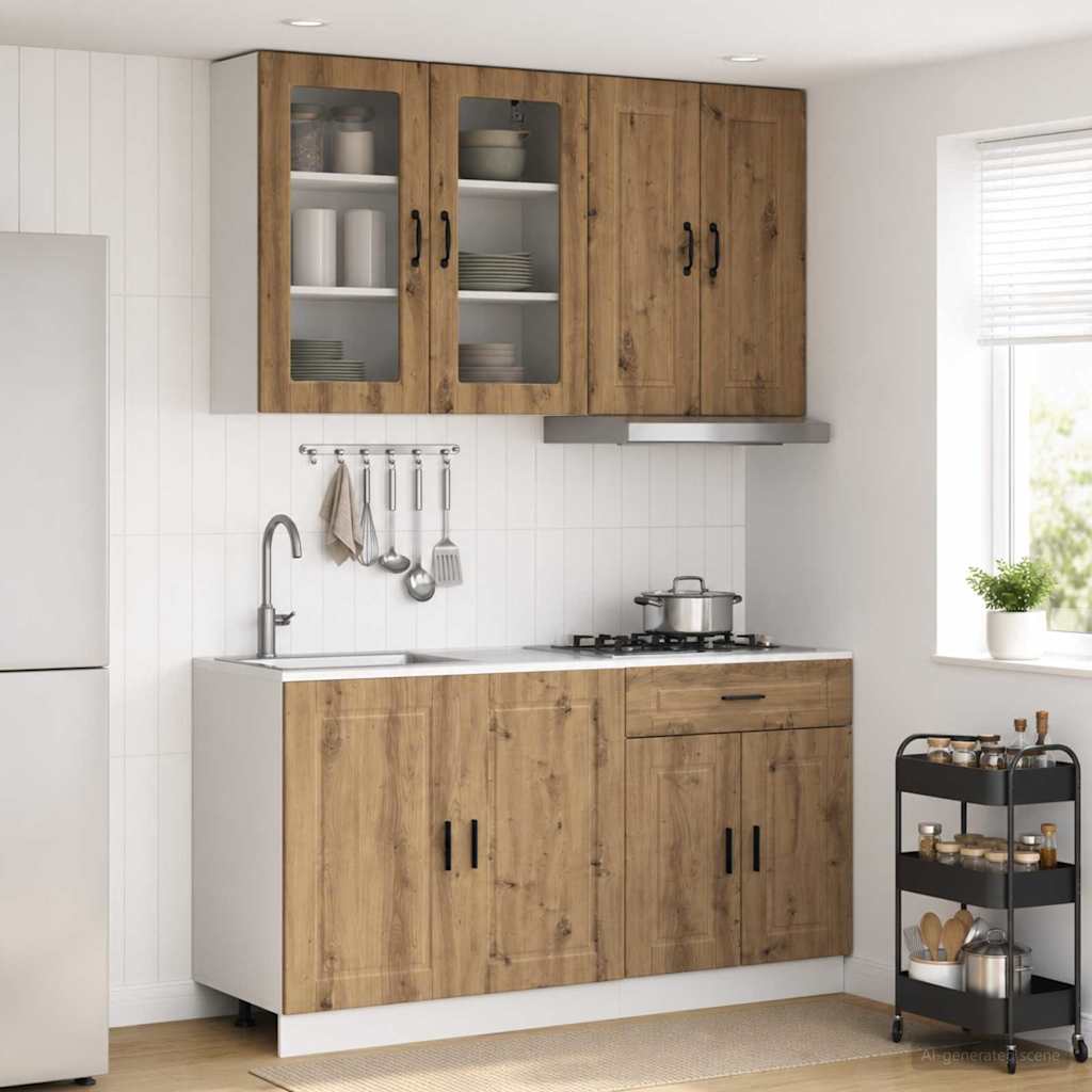 Kücheneinheit Porto 4 Pcs Artisan-Eiche Holzwerkstoff