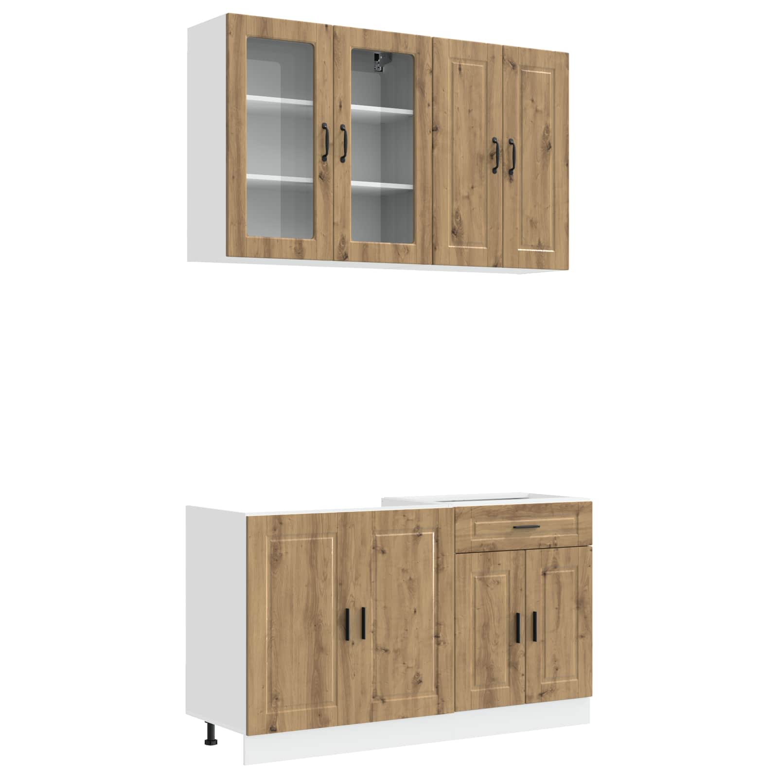 Kücheneinheit Porto 4 Pcs Artisan-Eiche Holzwerkstoff