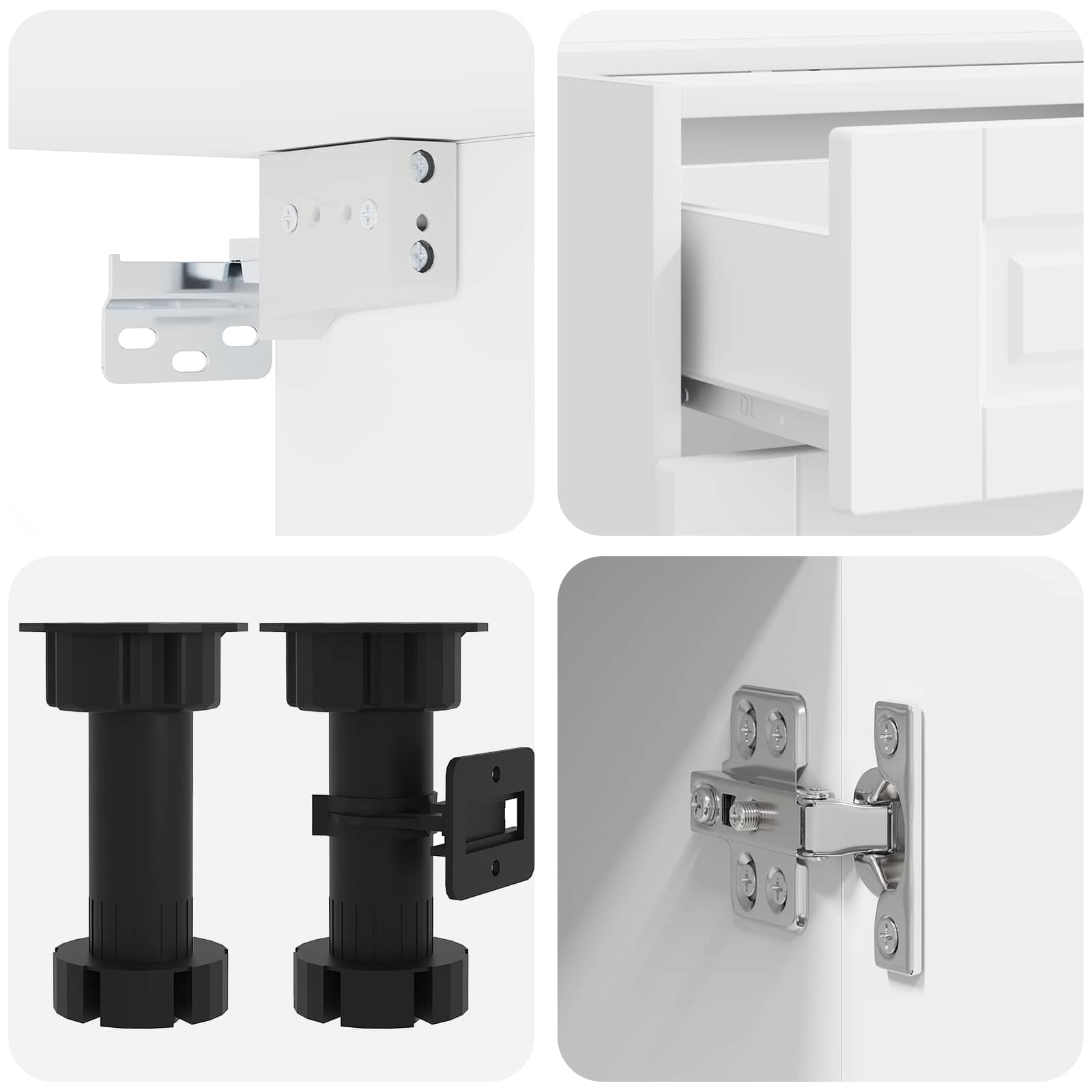Kücheneinheit Porto 4 Pcs Weiß Holzwerkstoff