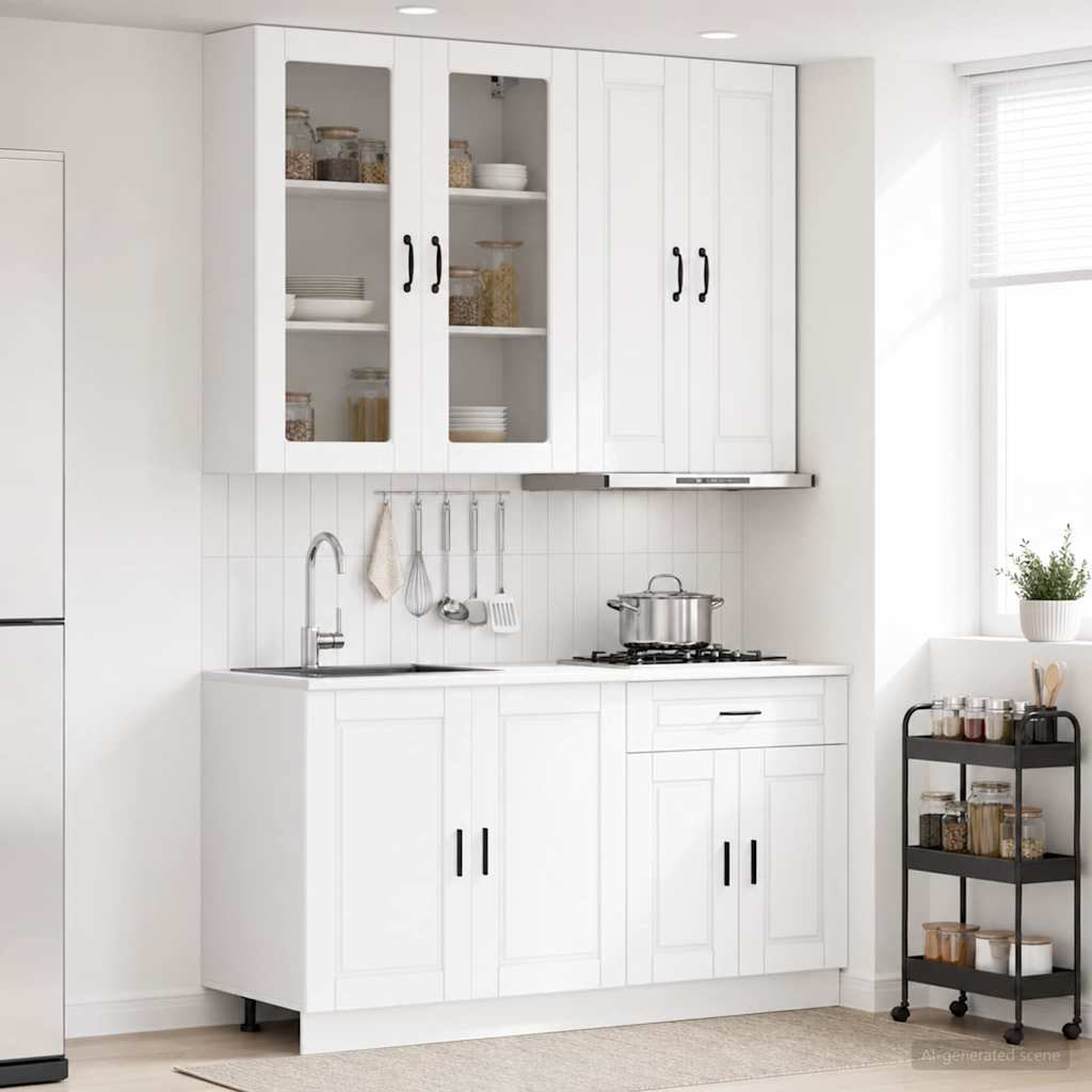 Kücheneinheit Porto 4 Pcs Weiß Holzwerkstoff