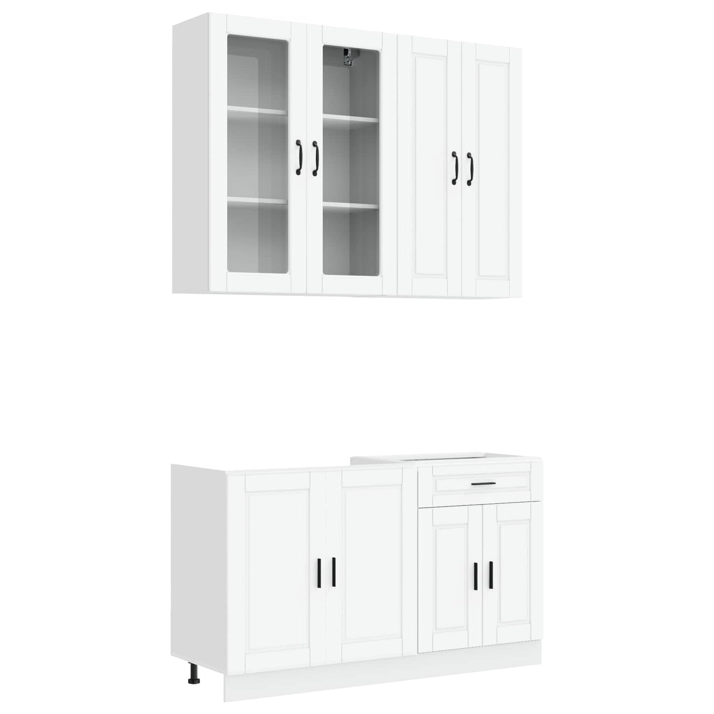 Kücheneinheit Porto 4 Pcs Weiß Holzwerkstoff