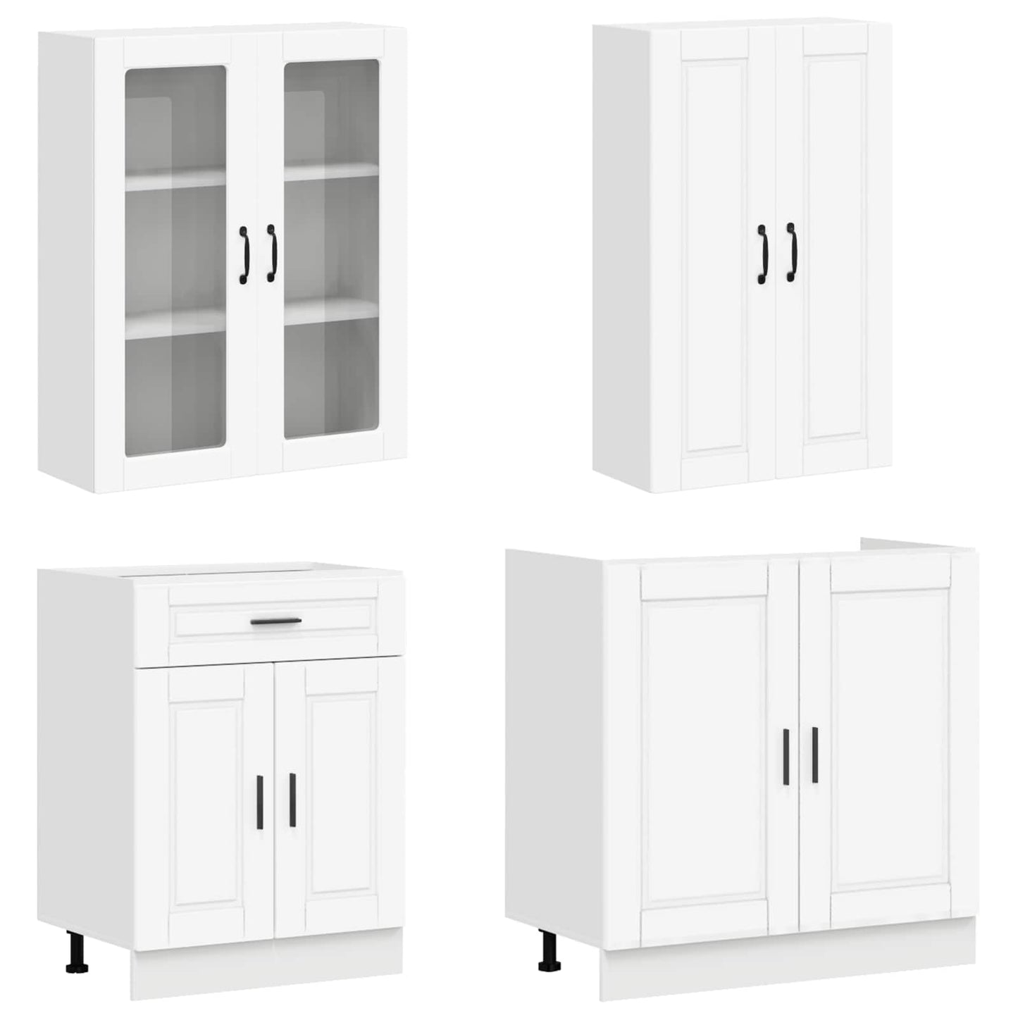 Kücheneinheit Porto 4 Pcs Weiß Holzwerkstoff