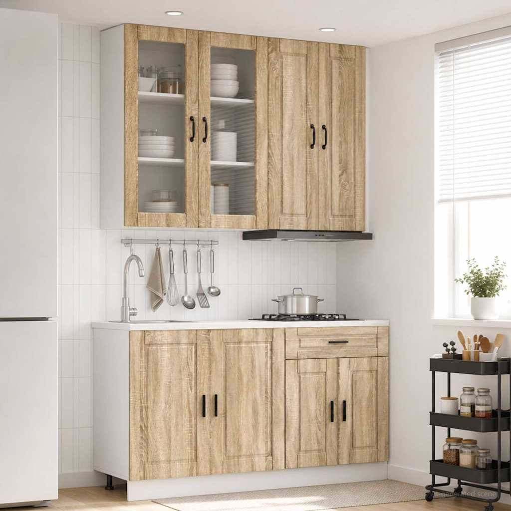 Kücheneinheit Porto 4 Pcs Sonoma-Eiche Holzwerkstoff