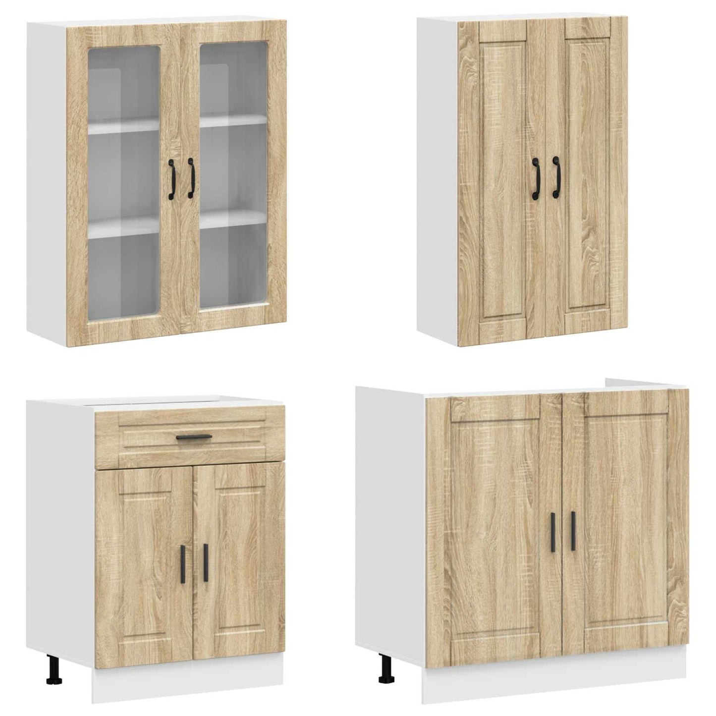 Kücheneinheit Porto 4 Pcs Sonoma-Eiche Holzwerkstoff