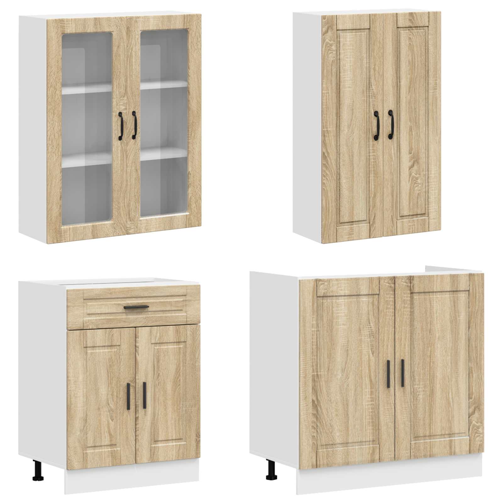 Kücheneinheit Porto 4 Pcs Sonoma-Eiche Holzwerkstoff