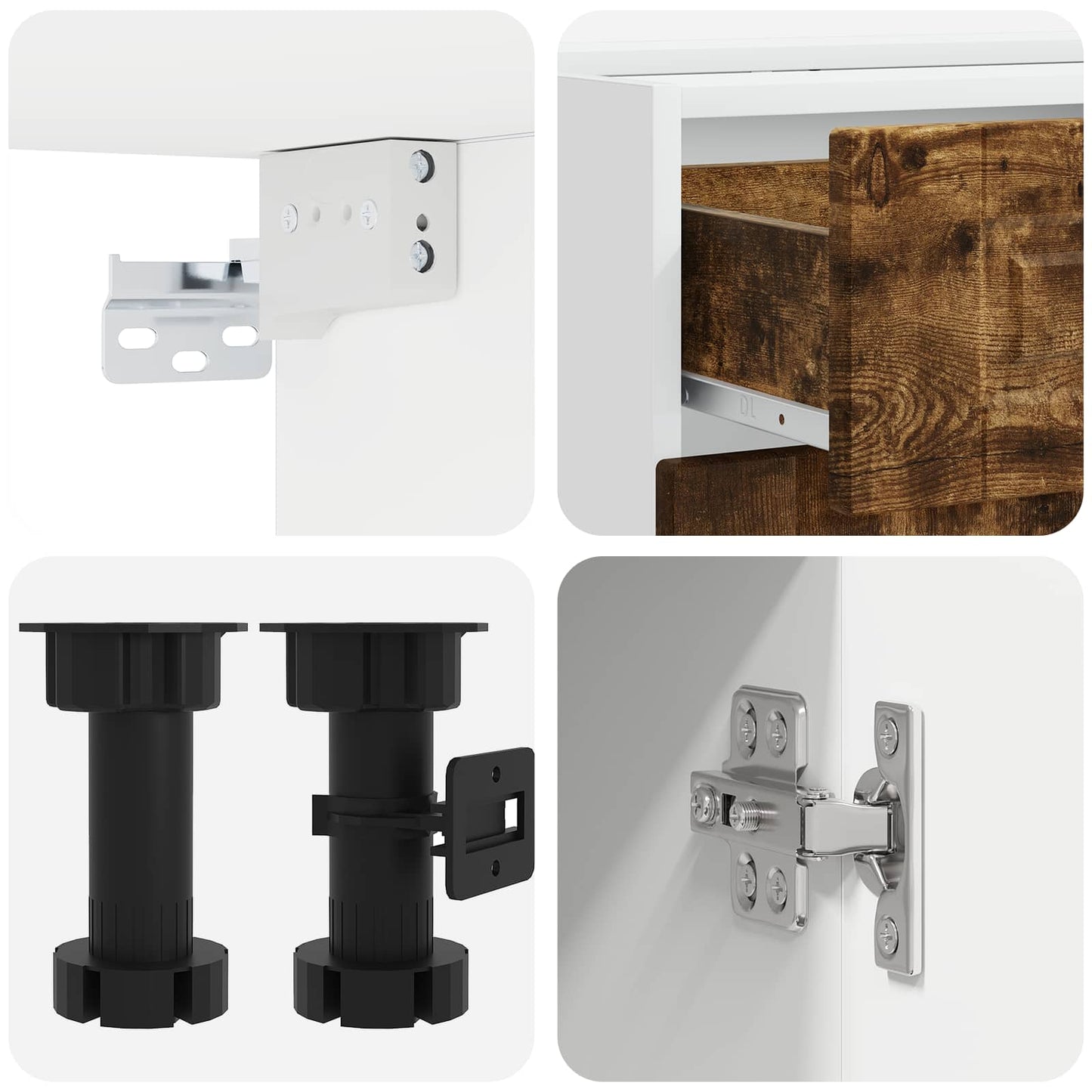 Kücheneinheit Porto 4 Pcs Geräucherte Eiche Holzwerkstoff