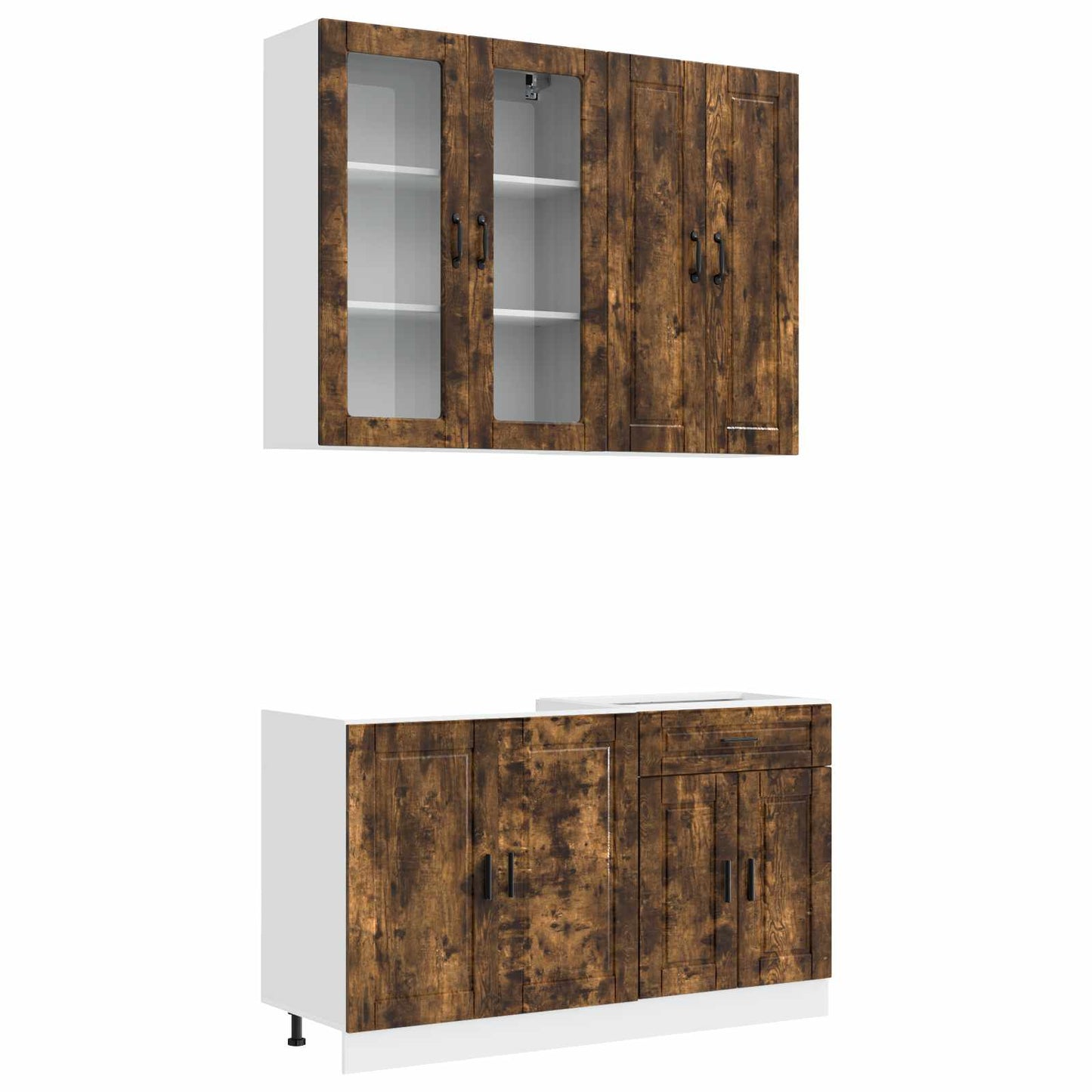 Kücheneinheit Porto 4 Pcs Geräucherte Eiche Holzwerkstoff