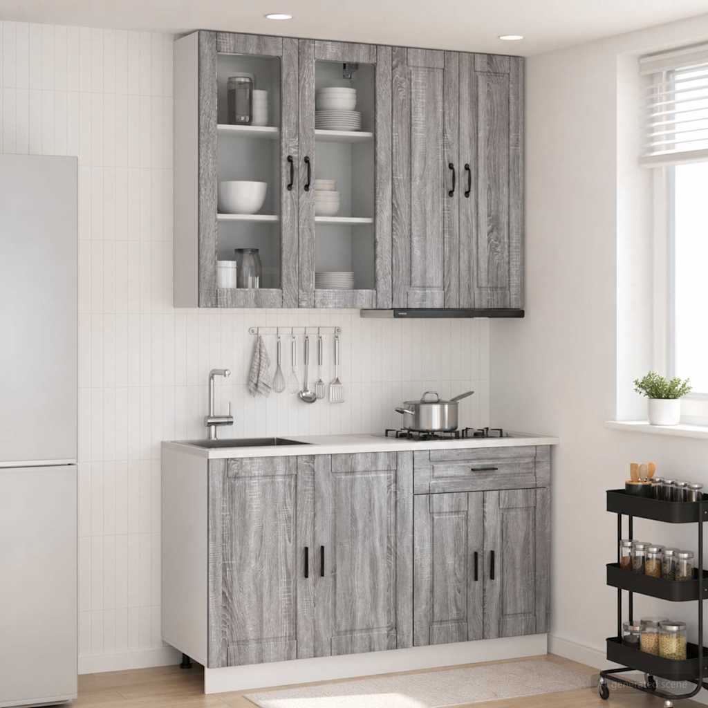 Kücheneinheit Porto 4 Pcs Grau Sonoma Holzwerkstoff