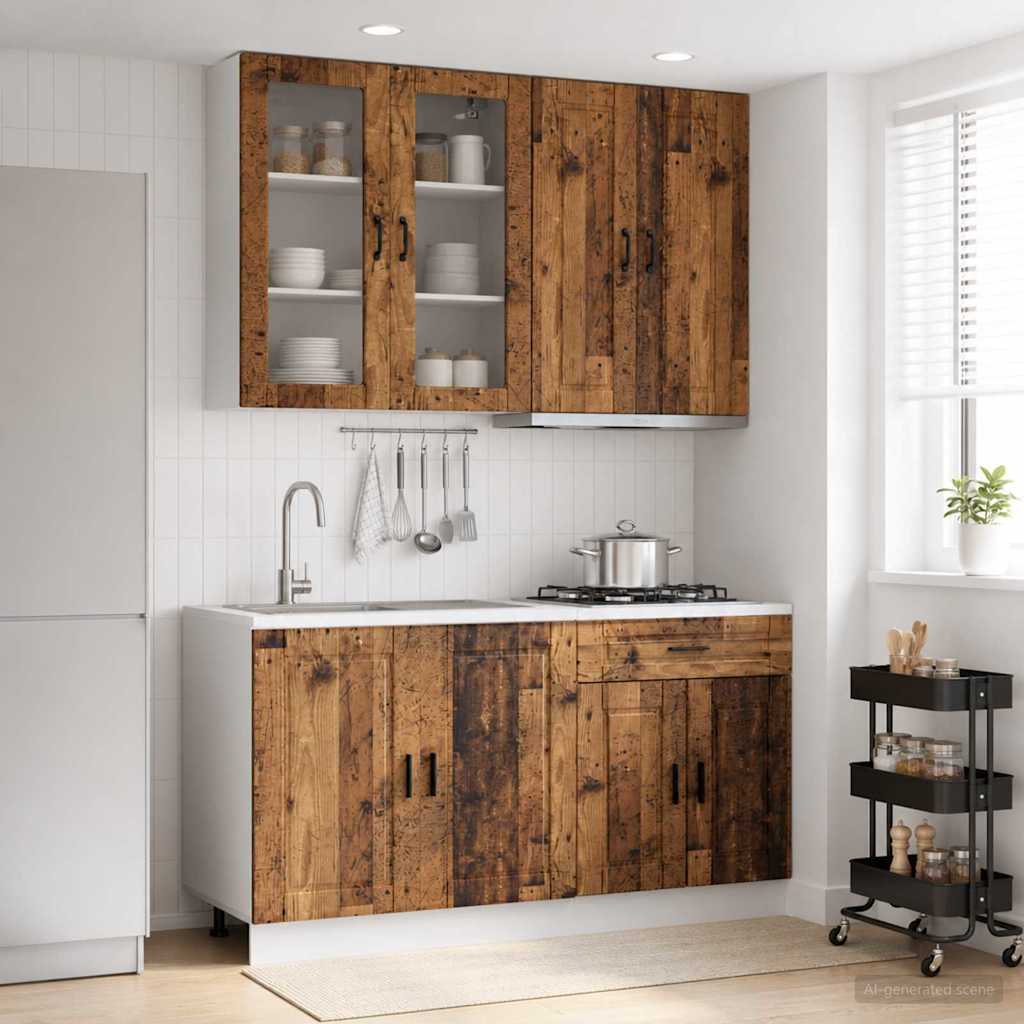 Kücheneinheit Porto 4 Pcs Altholz Holzwerkstoff