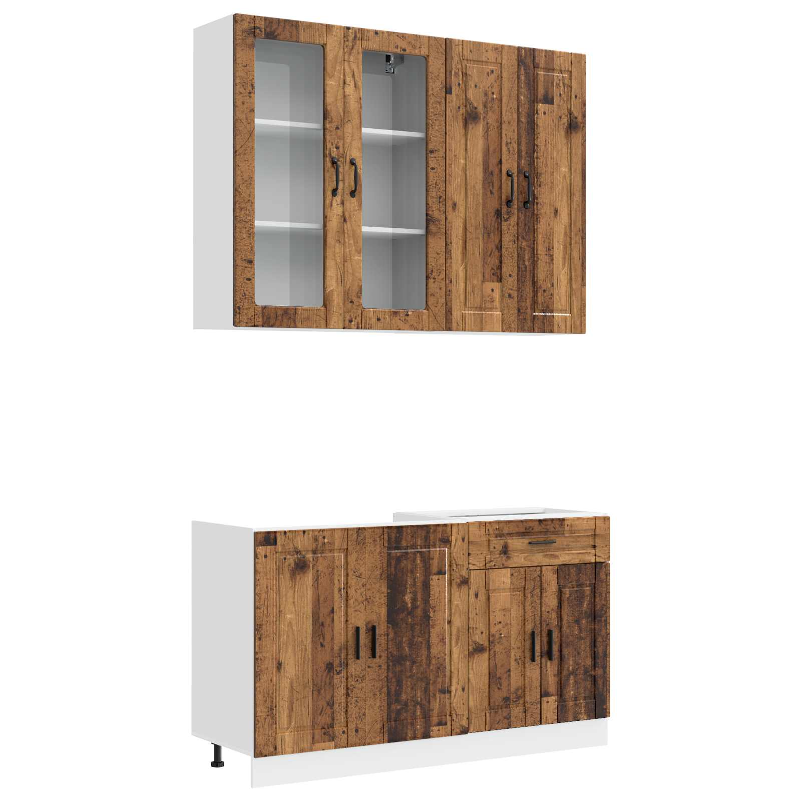 Kücheneinheit Porto 4 Pcs Altholz Holzwerkstoff
