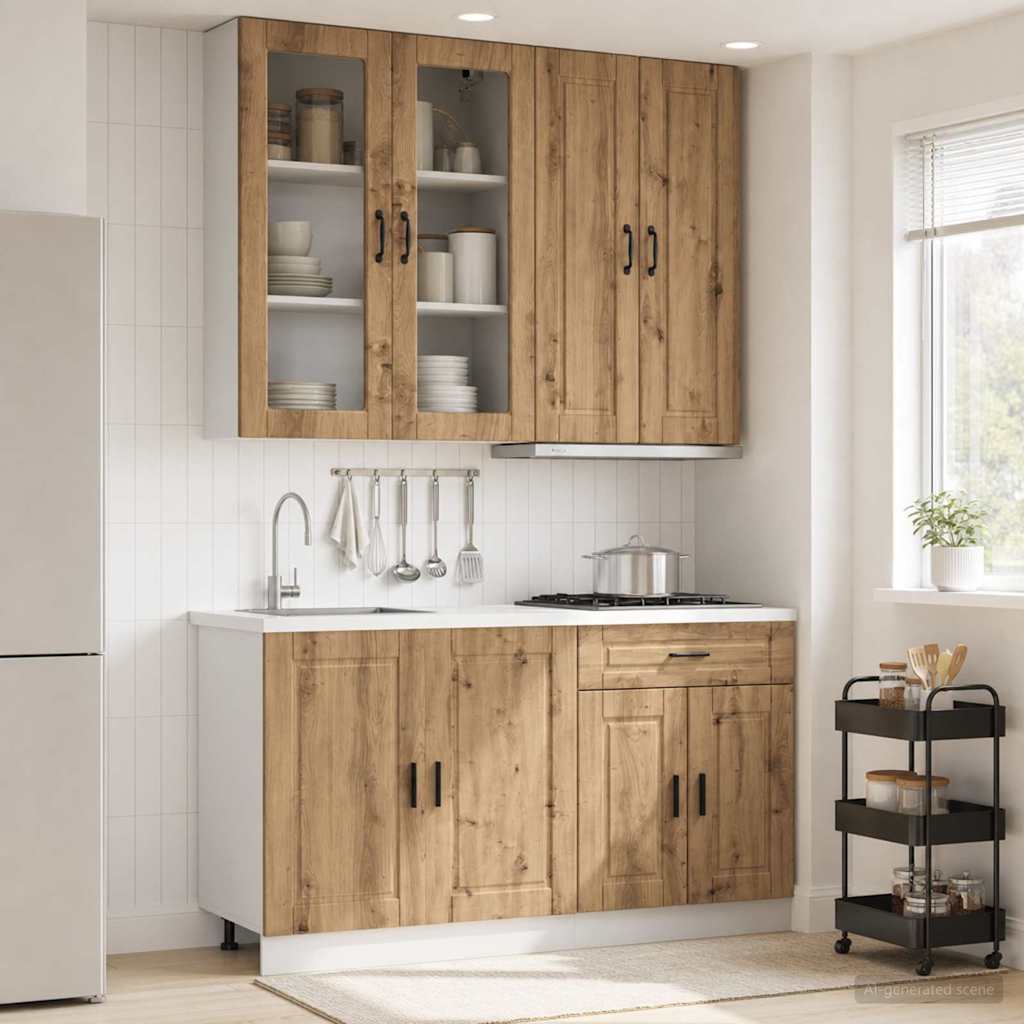 Kücheneinheit Porto 4 Pcs Artisan-Eiche Holzwerkstoff