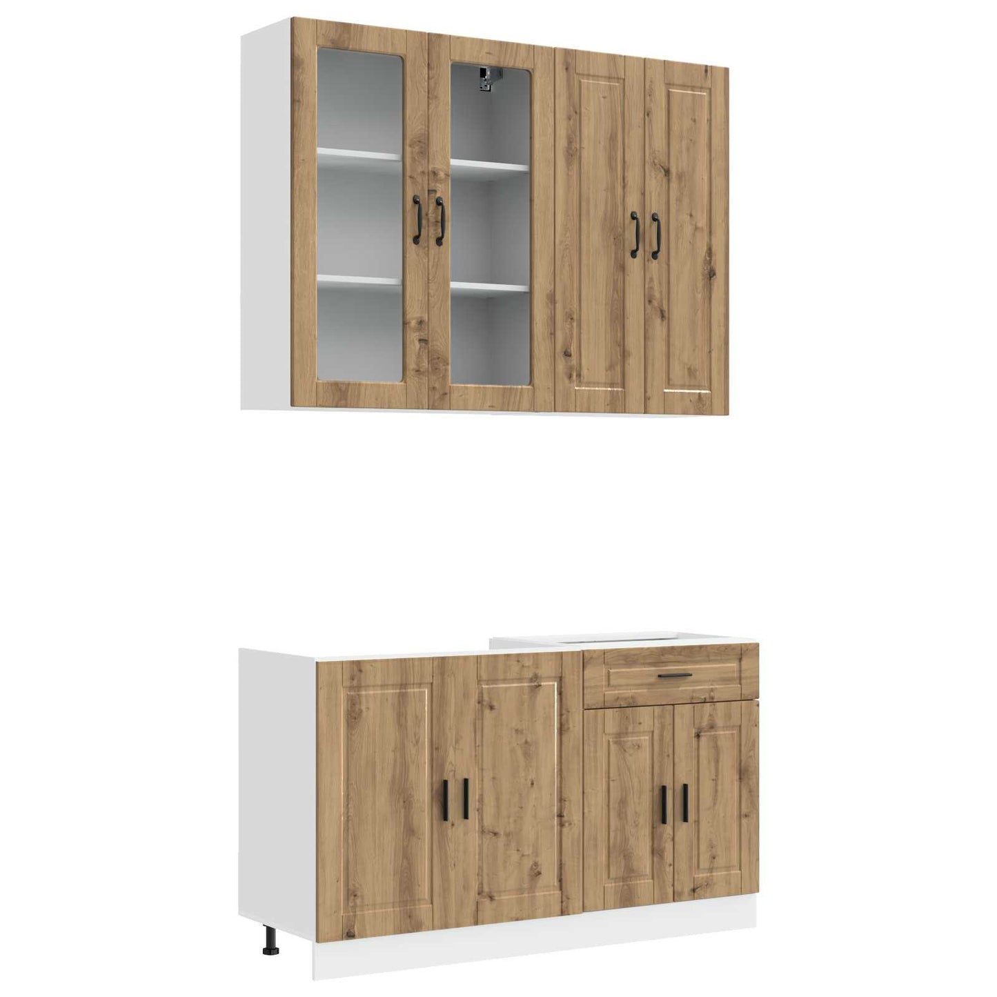Kücheneinheit Porto 4 Pcs Artisan-Eiche Holzwerkstoff
