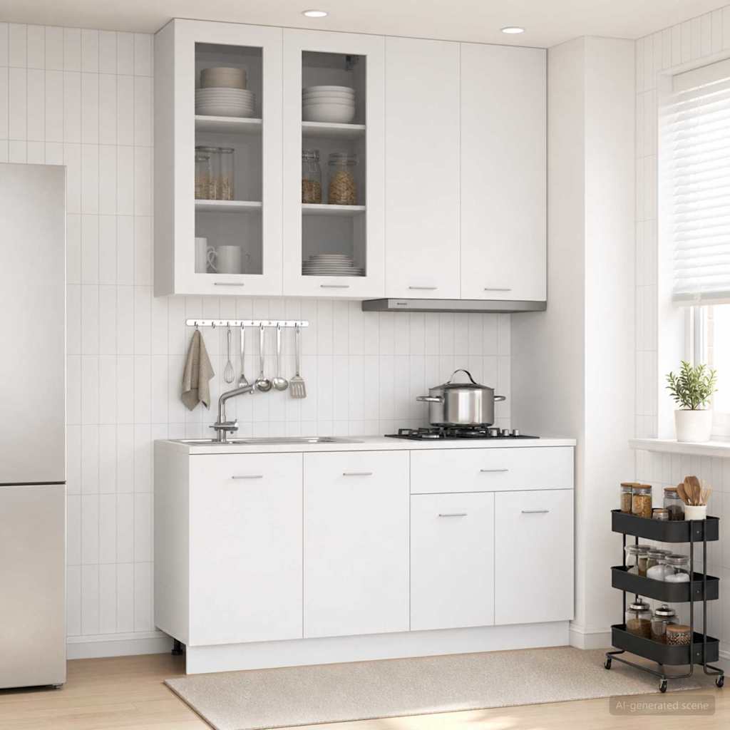 Kücheneinheit Lyon 4 Pcs Schwarze Eiche Holzwerkstoff