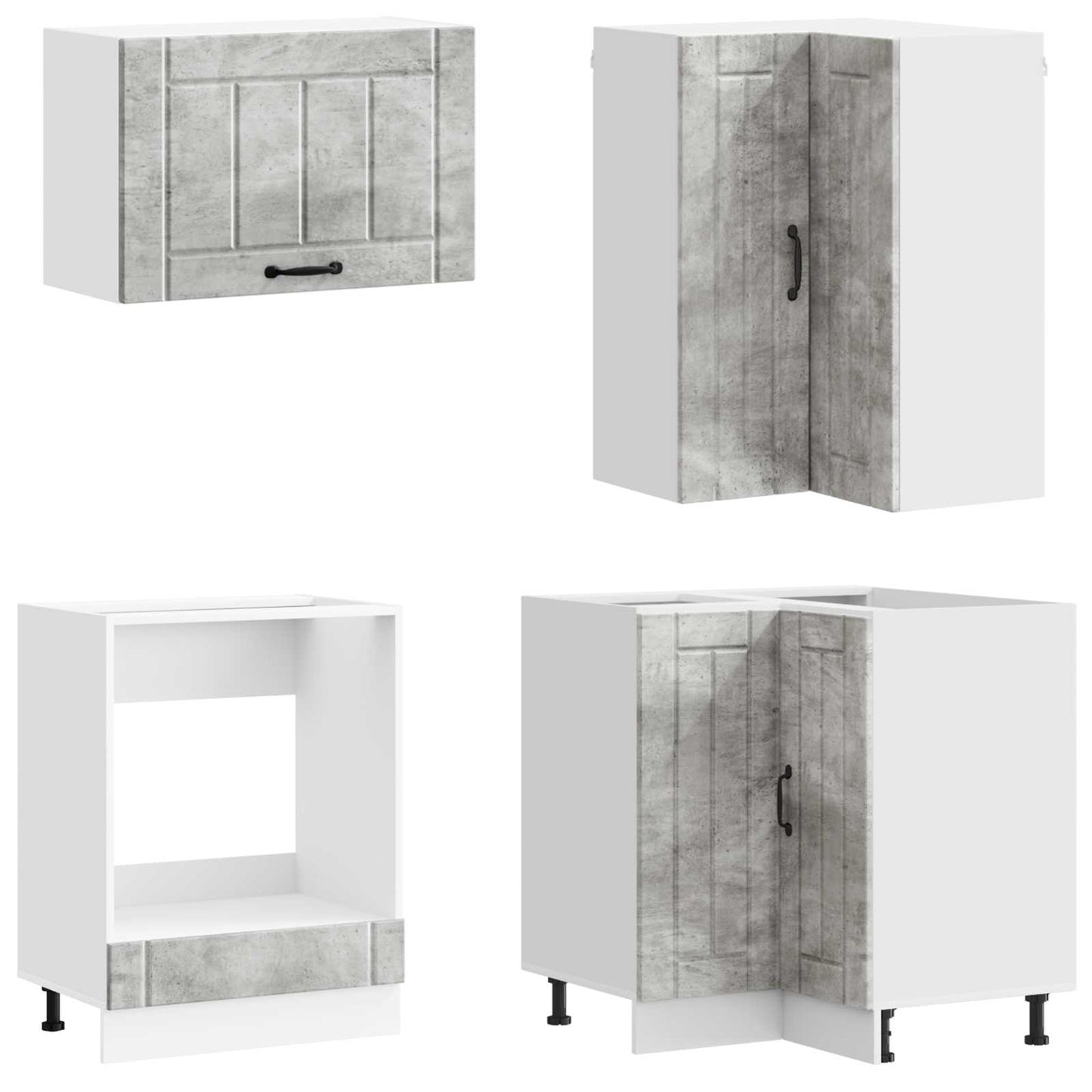 Kücheneinheit Lucca 8 Pcs Betongrau Holzwerkstoff