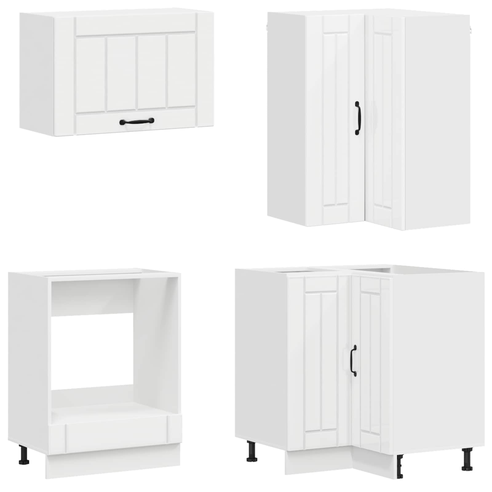 Kücheneinheit Lucca 8 Pcs Hochglanz Weiß Holzwerkstoff
