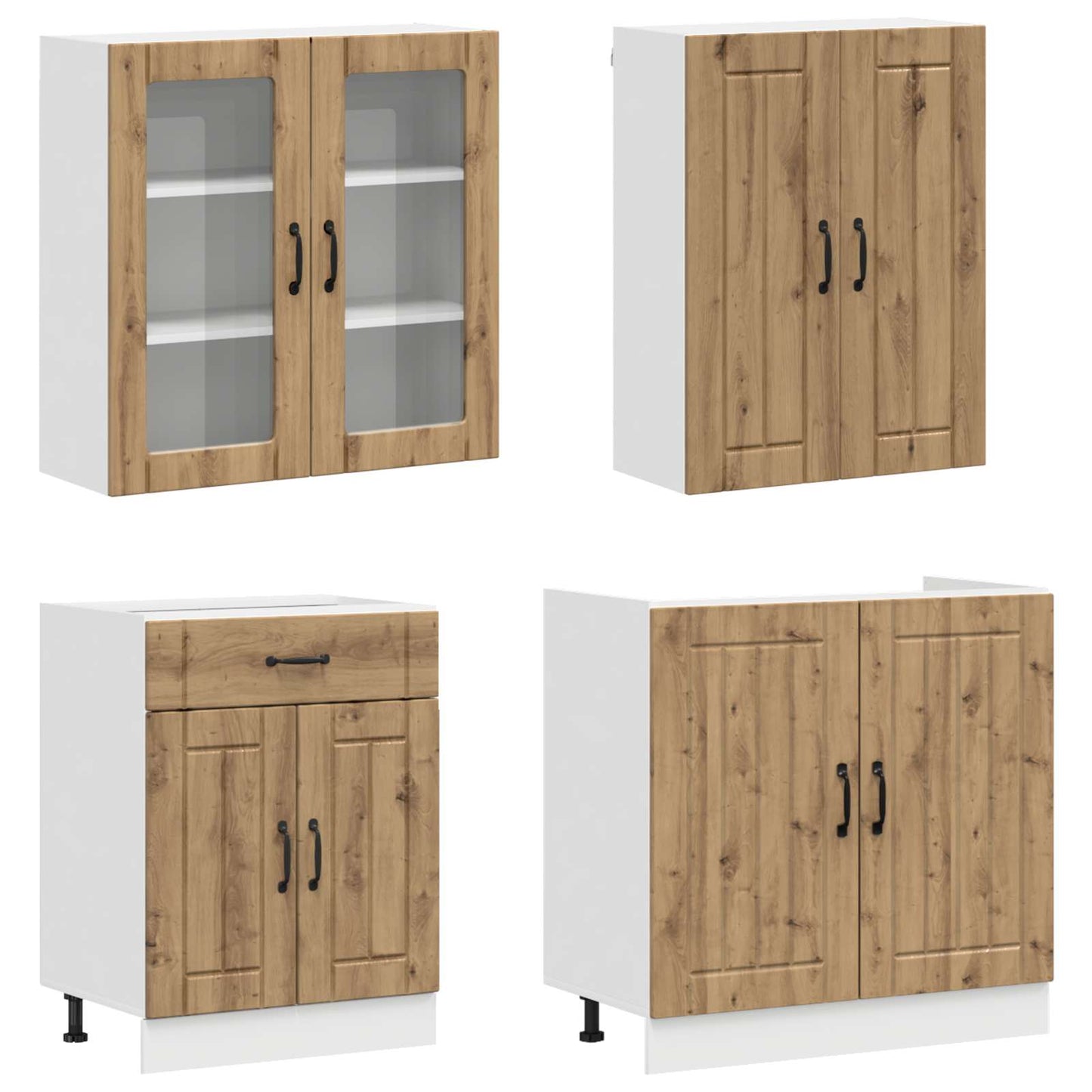 Kücheneinheit Lucca 8 Pcs Artisan-Eiche Holzwerkstoff