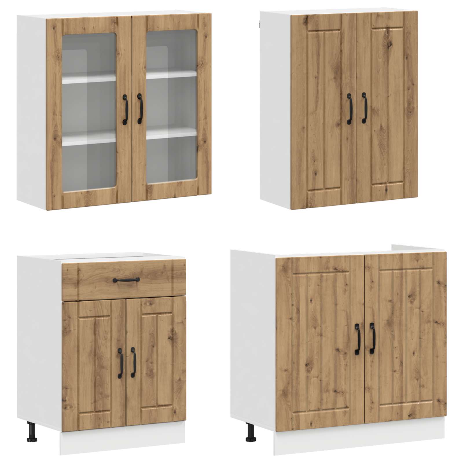 Kücheneinheit Lucca 8 Pcs Artisan-Eiche Holzwerkstoff