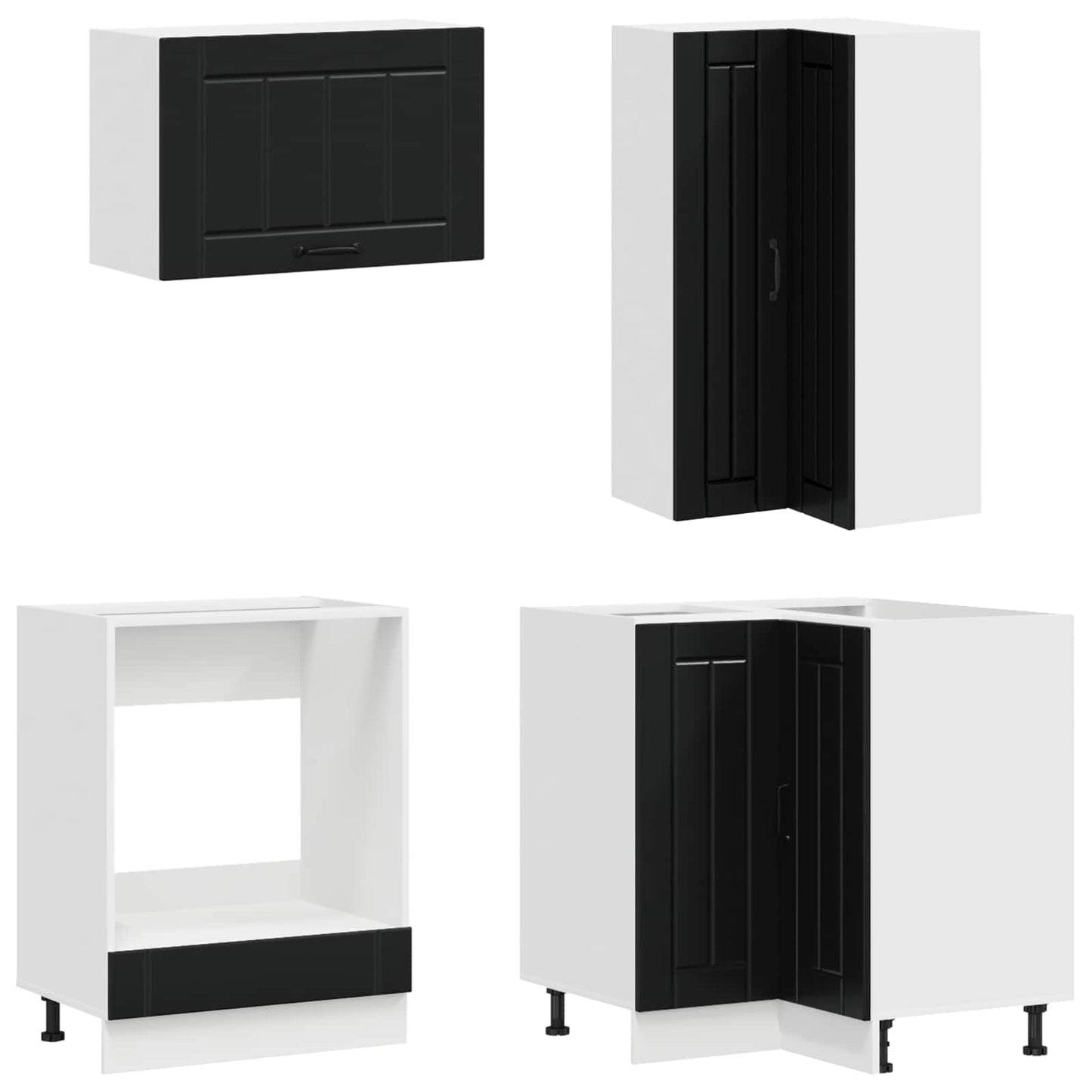 Kücheneinheit Lucca 8 Pcs Schwarz Holzwerkstoff