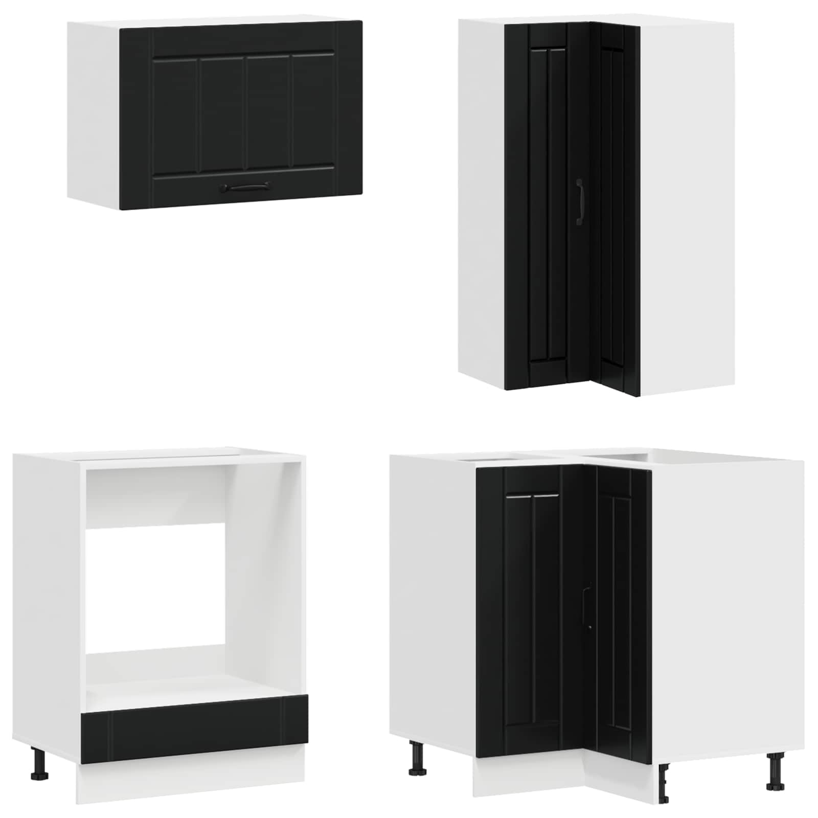 Kücheneinheit Lucca 8 Pcs Schwarz Holzwerkstoff