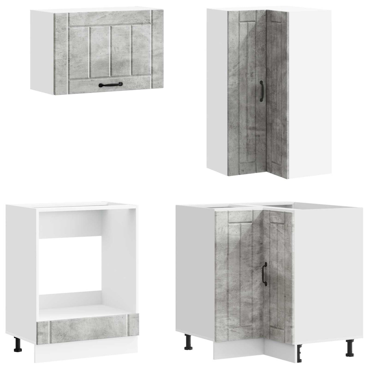 Kücheneinheit Lucca 8 Pcs Betongrau Holzwerkstoff