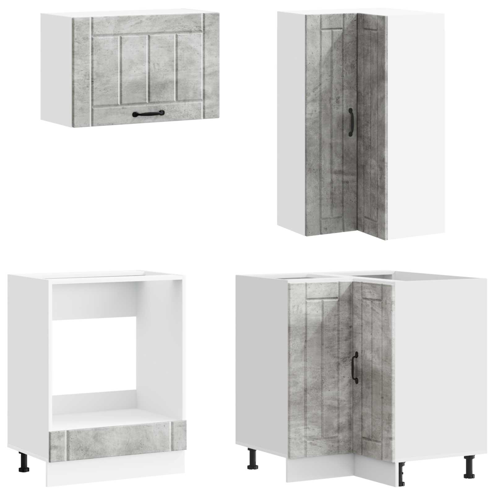 Kücheneinheit Lucca 8 Pcs Betongrau Holzwerkstoff