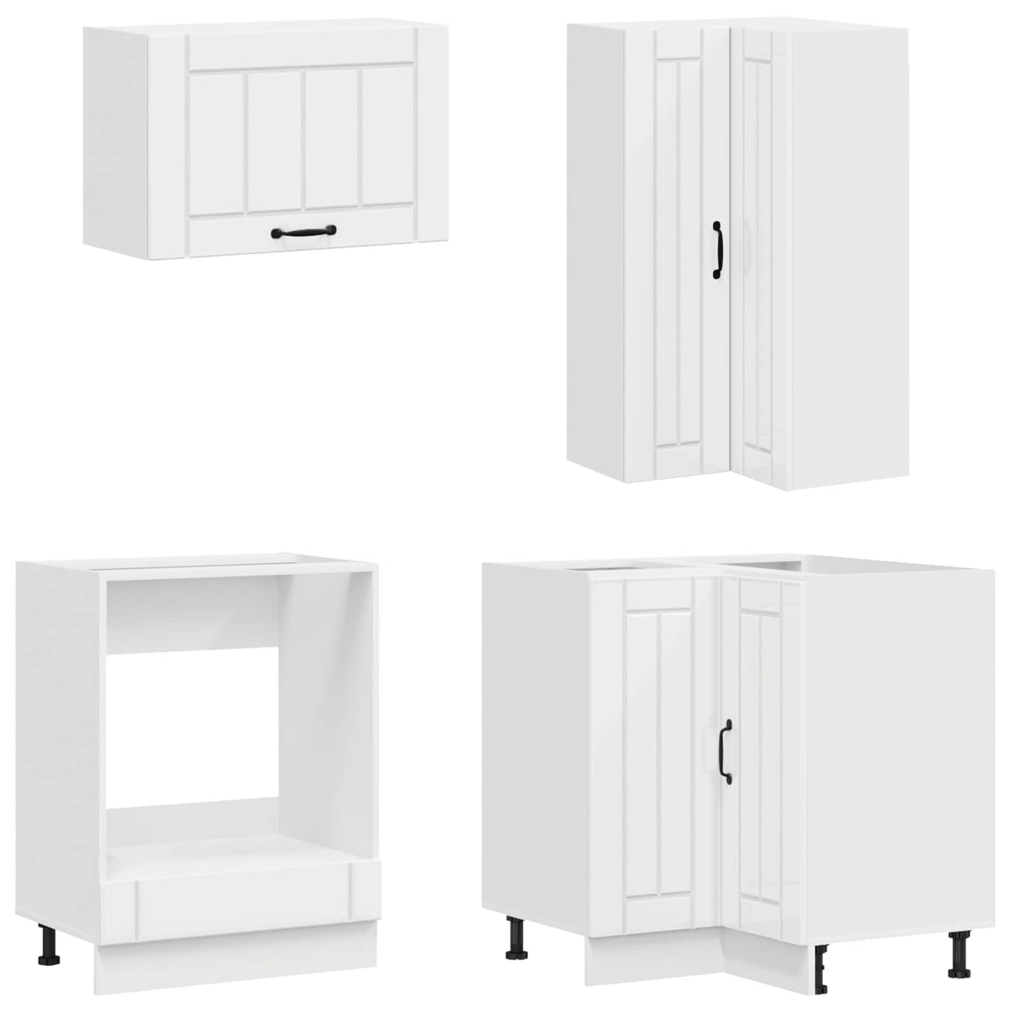 Kücheneinheit Lucca 8 Pcs Hochglanz Weiß Holzwerkstoff