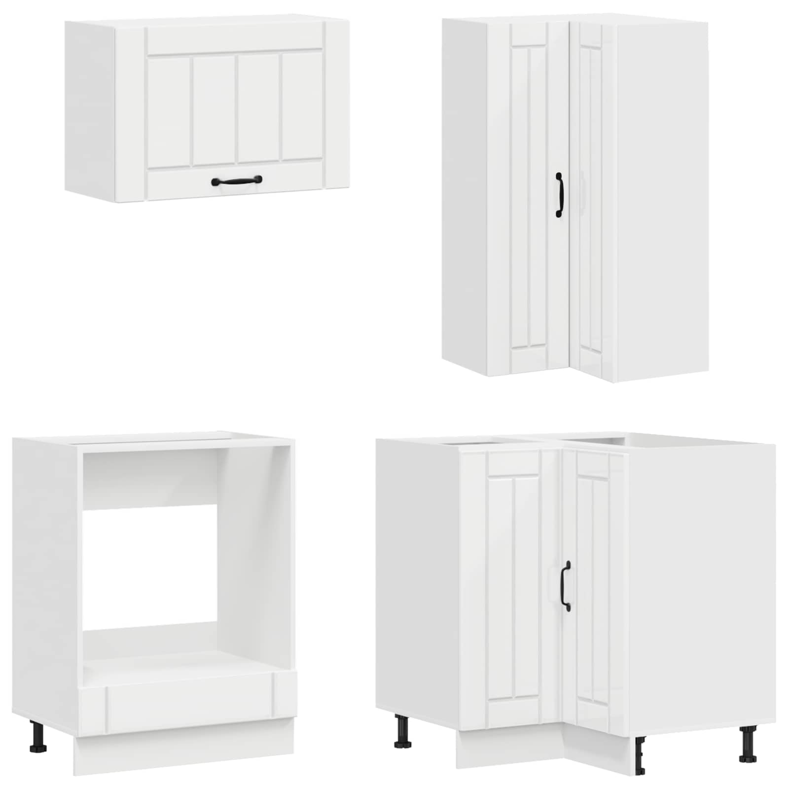 Kücheneinheit Lucca 8 Pcs Hochglanz Weiß Holzwerkstoff