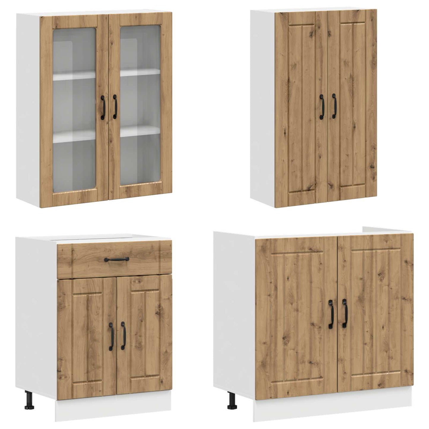 Kücheneinheit Lucca 8 Pcs Artisan-Eiche Holzwerkstoff