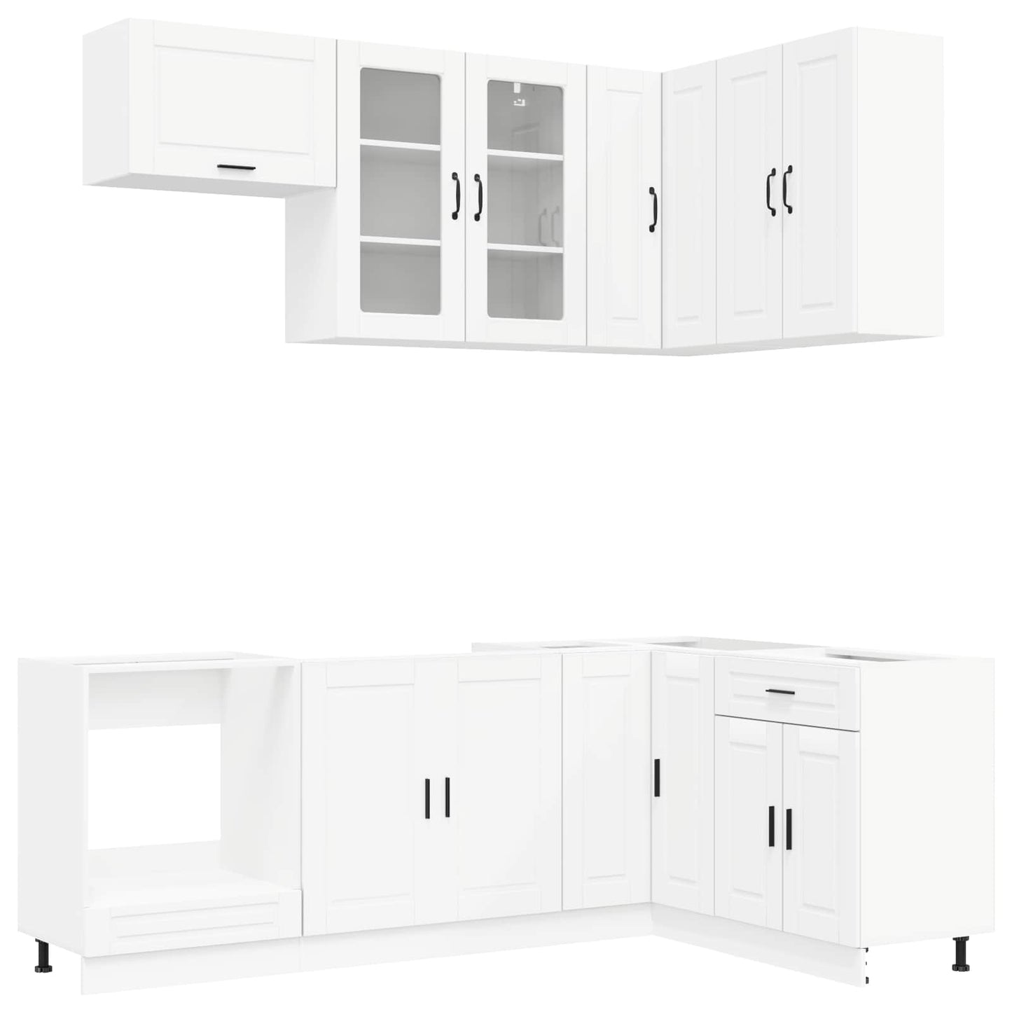 Kücheneinheit Porto 8 Pcs Weiß Holzwerkstoff
