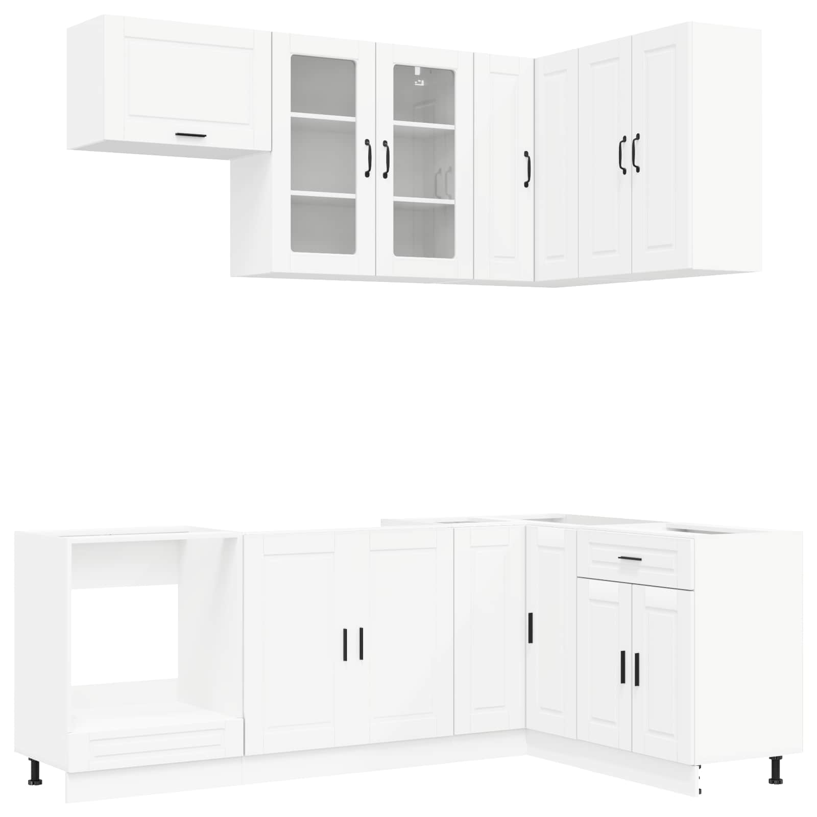 Kücheneinheit Porto 8 Pcs Weiß Holzwerkstoff