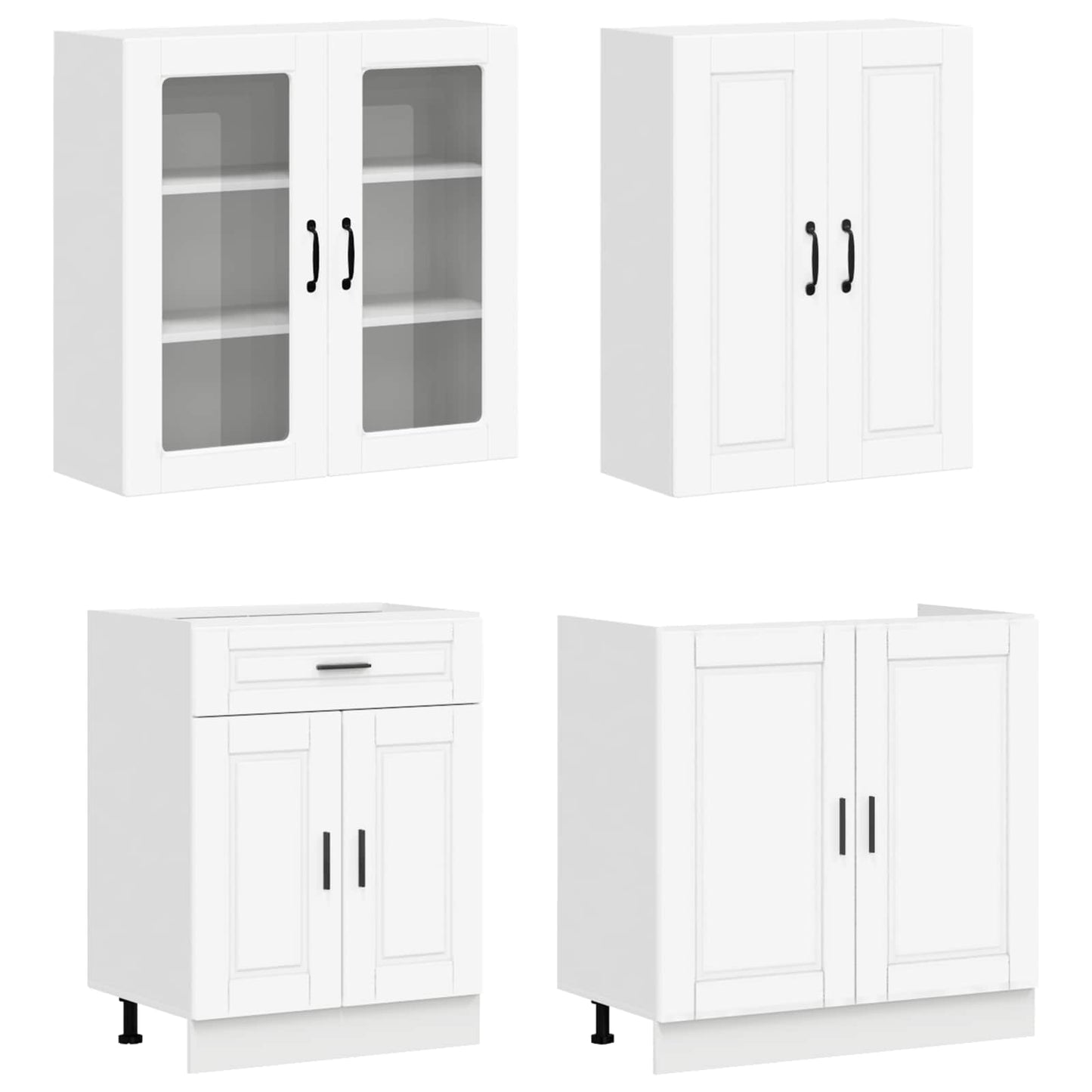 Kücheneinheit Porto 8 Pcs Weiß Holzwerkstoff
