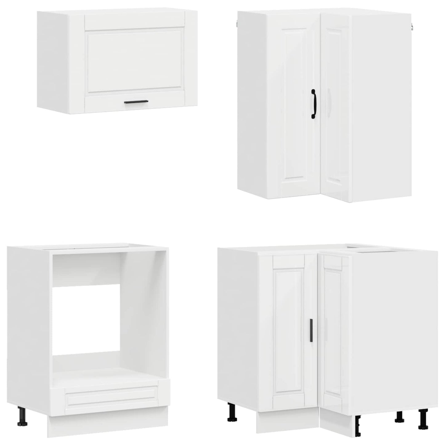 Kücheneinheit Porto 8 Pcs Hochglanz Weiß Holzwerkstoff