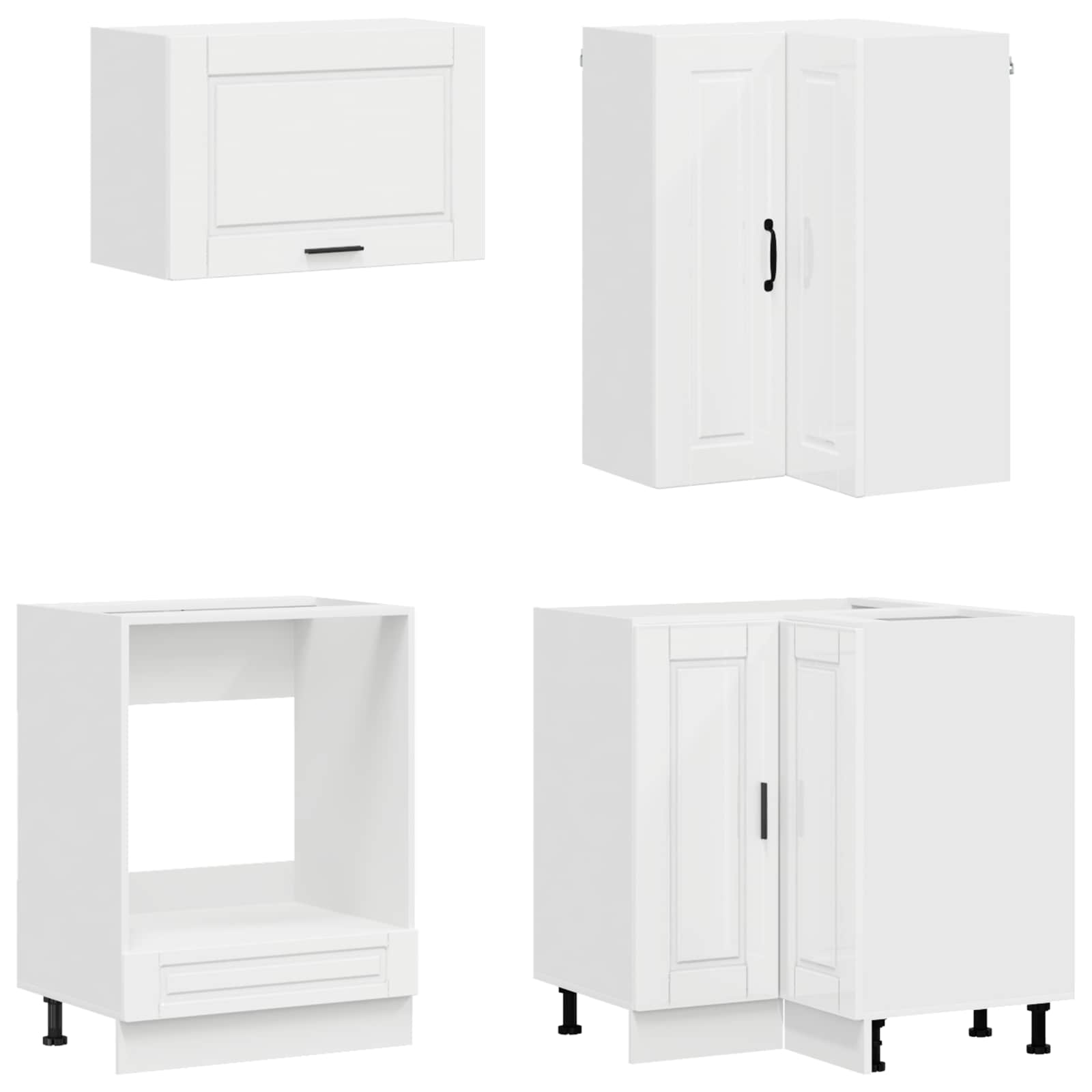 Kücheneinheit Porto 8 Pcs Hochglanz Weiß Holzwerkstoff