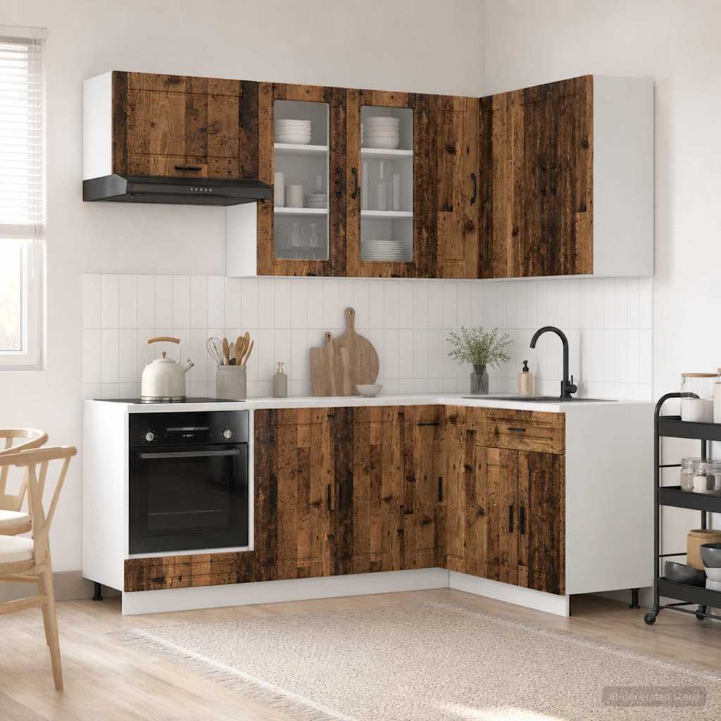 Kücheneinheit Porto 8 Pcs Altholz Holzwerkstoff
