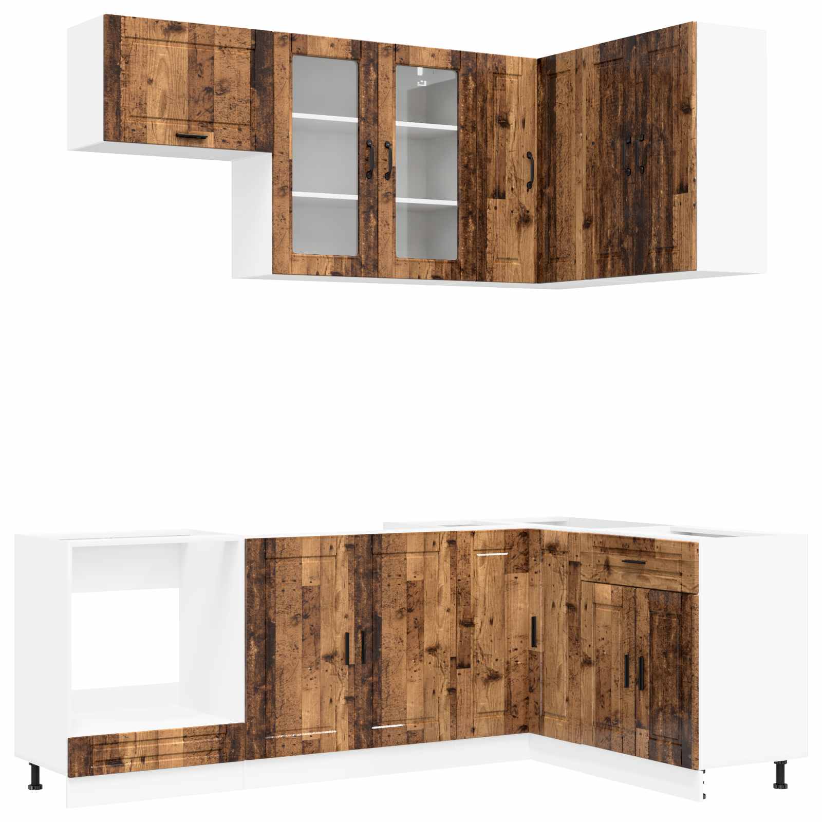 Kücheneinheit Porto 8 Pcs Altholz Holzwerkstoff