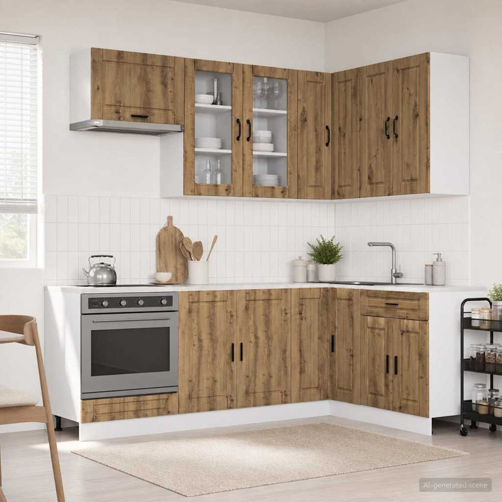 Kücheneinheit Porto 8 Pcs Artisan-Eiche Holzwerkstoff
