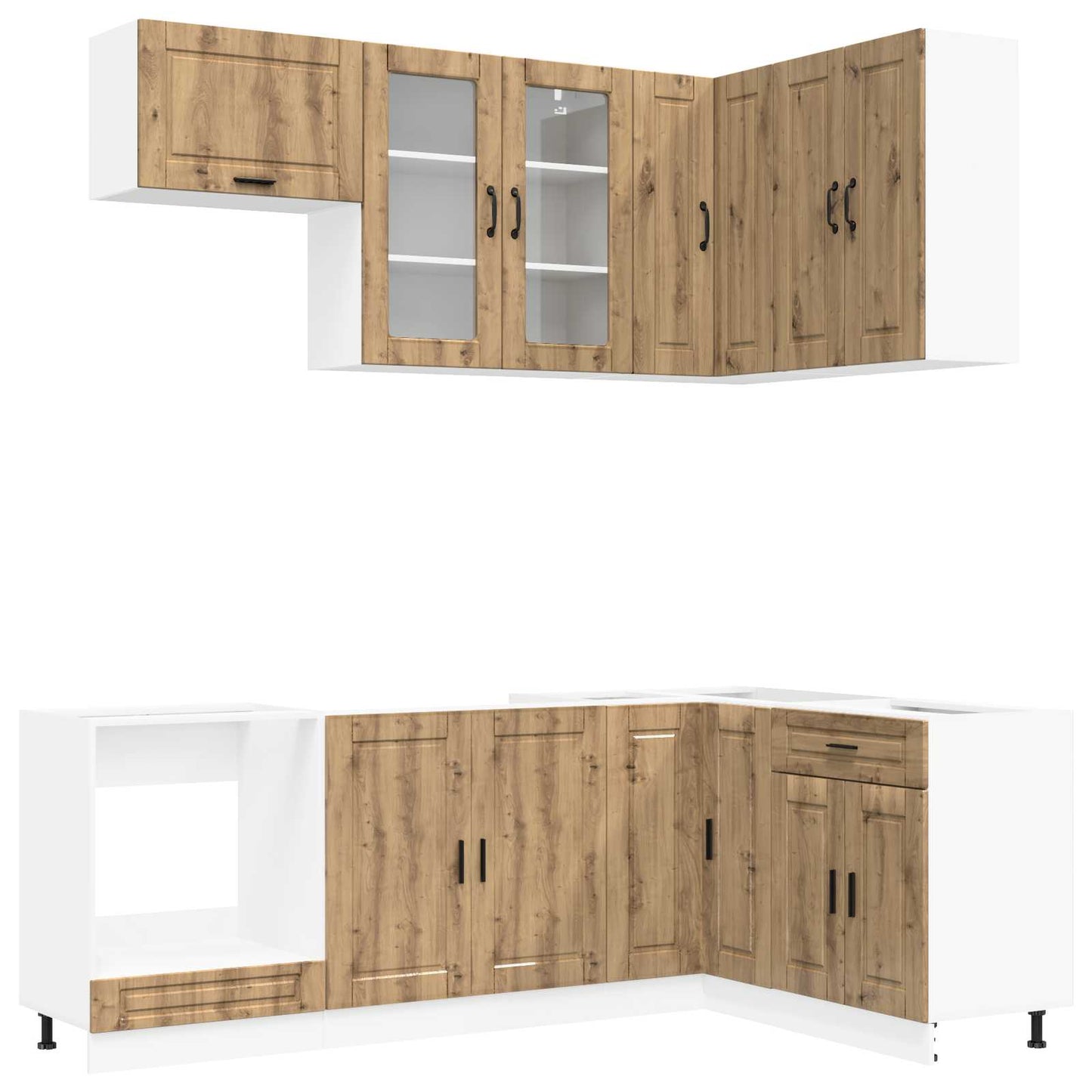 Kücheneinheit Porto 8 Pcs Artisan-Eiche Holzwerkstoff