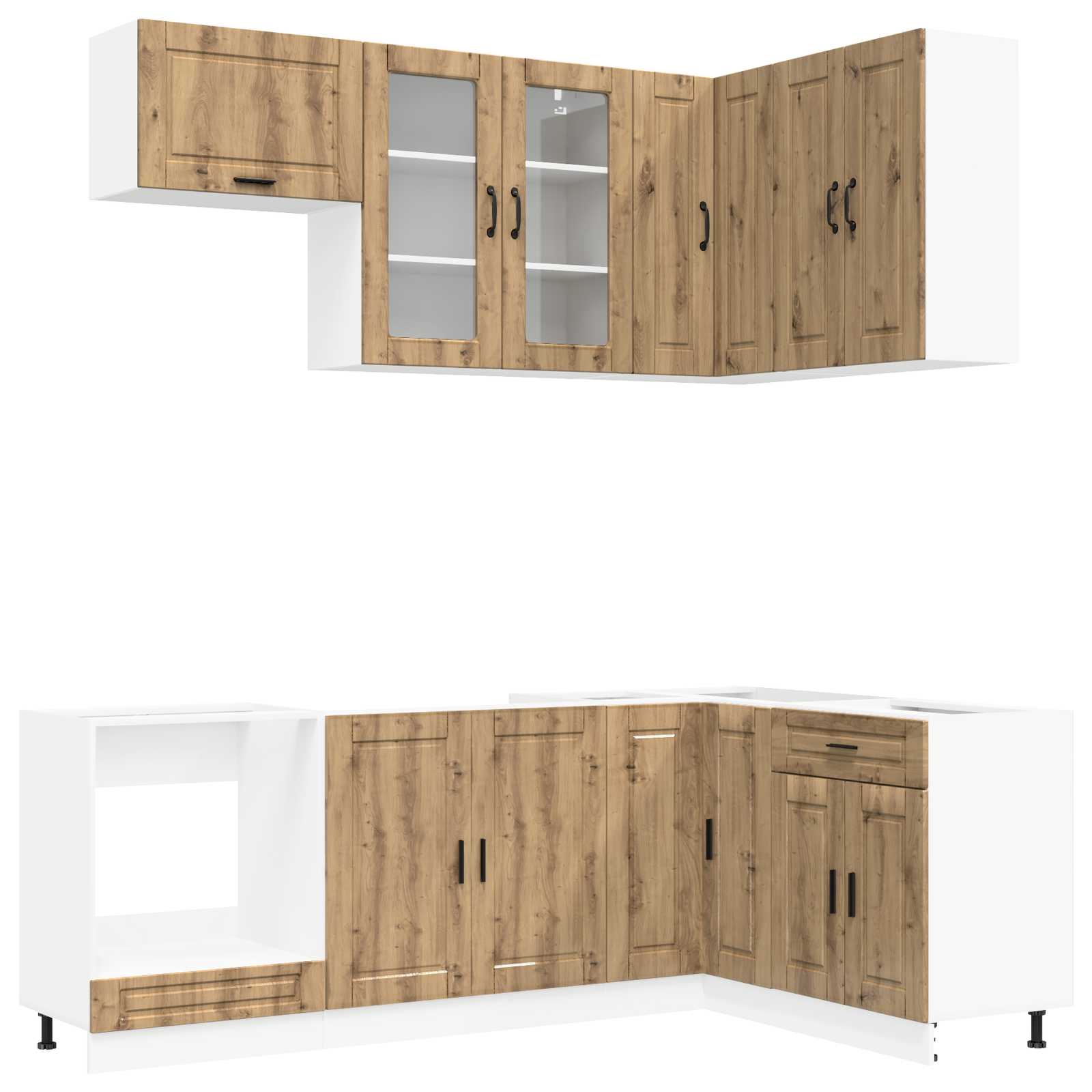 Kücheneinheit Porto 8 Pcs Artisan-Eiche Holzwerkstoff
