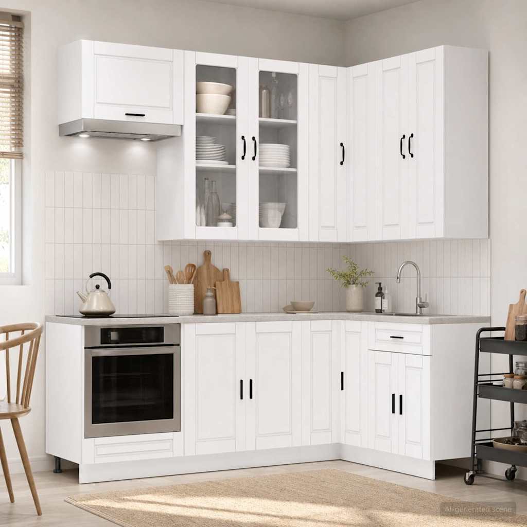 Kücheneinheit Porto 8 Pcs Weiß Holzwerkstoff