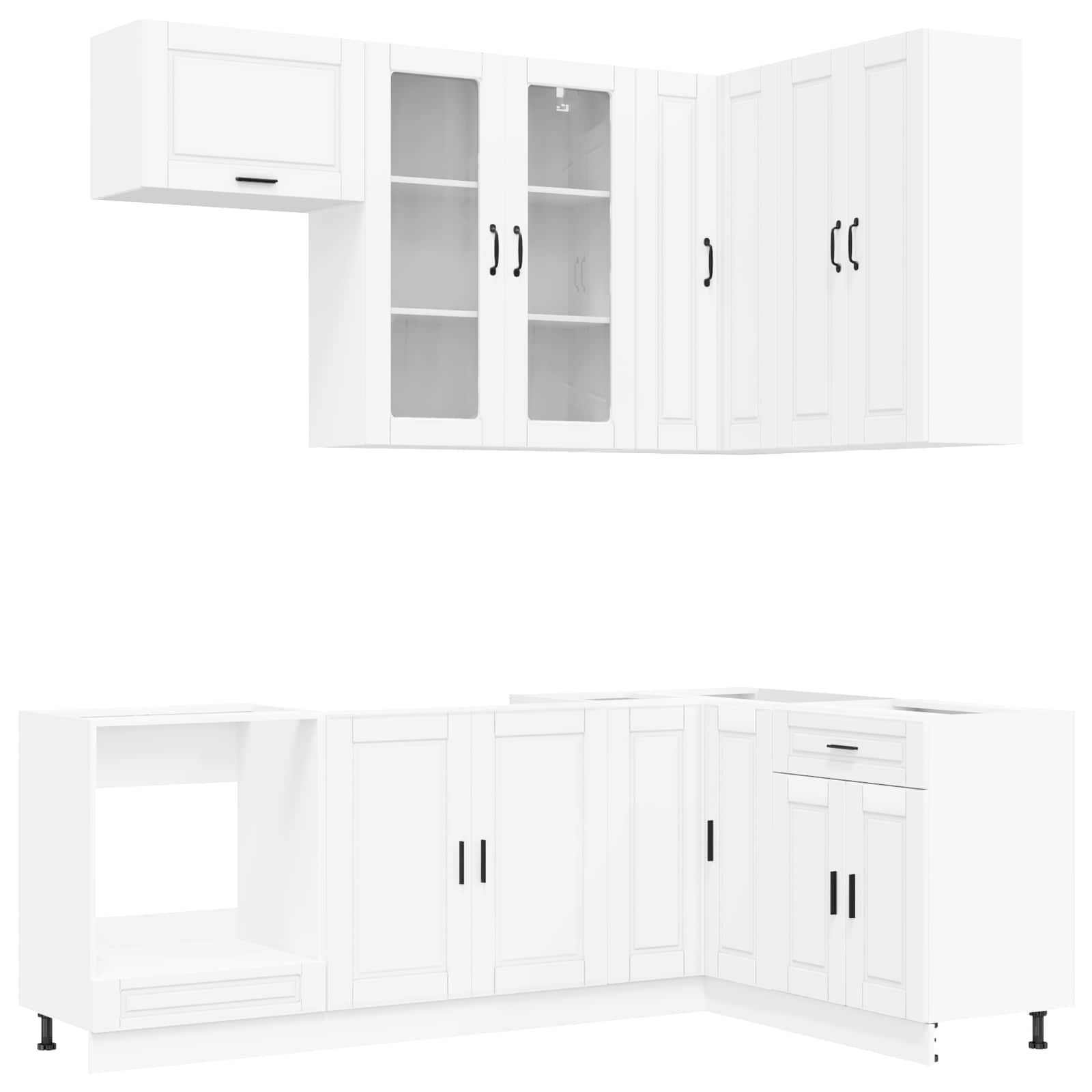 Kücheneinheit Porto 8 Pcs Weiß Holzwerkstoff