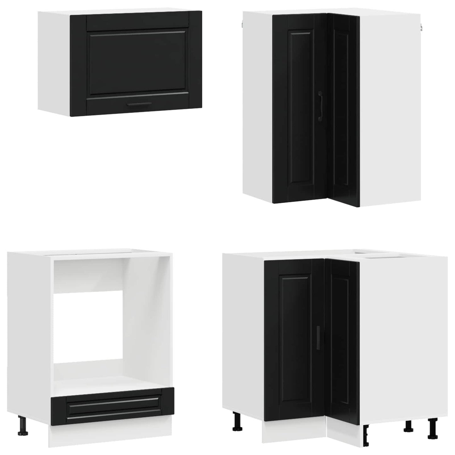 Kücheneinheit Porto 8 Pcs Schwarz Holzwerkstoff