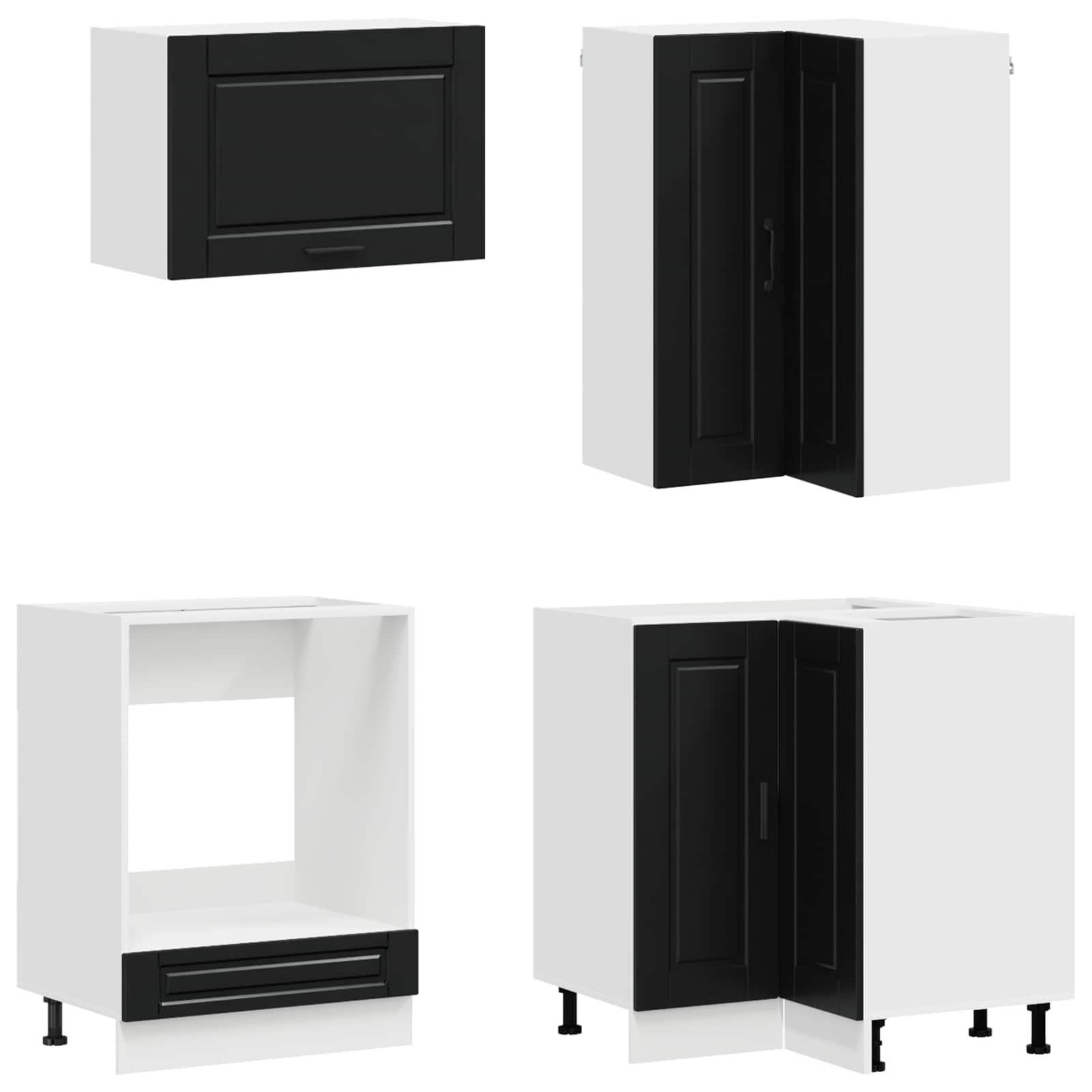 Kücheneinheit Porto 8 Pcs Schwarz Holzwerkstoff