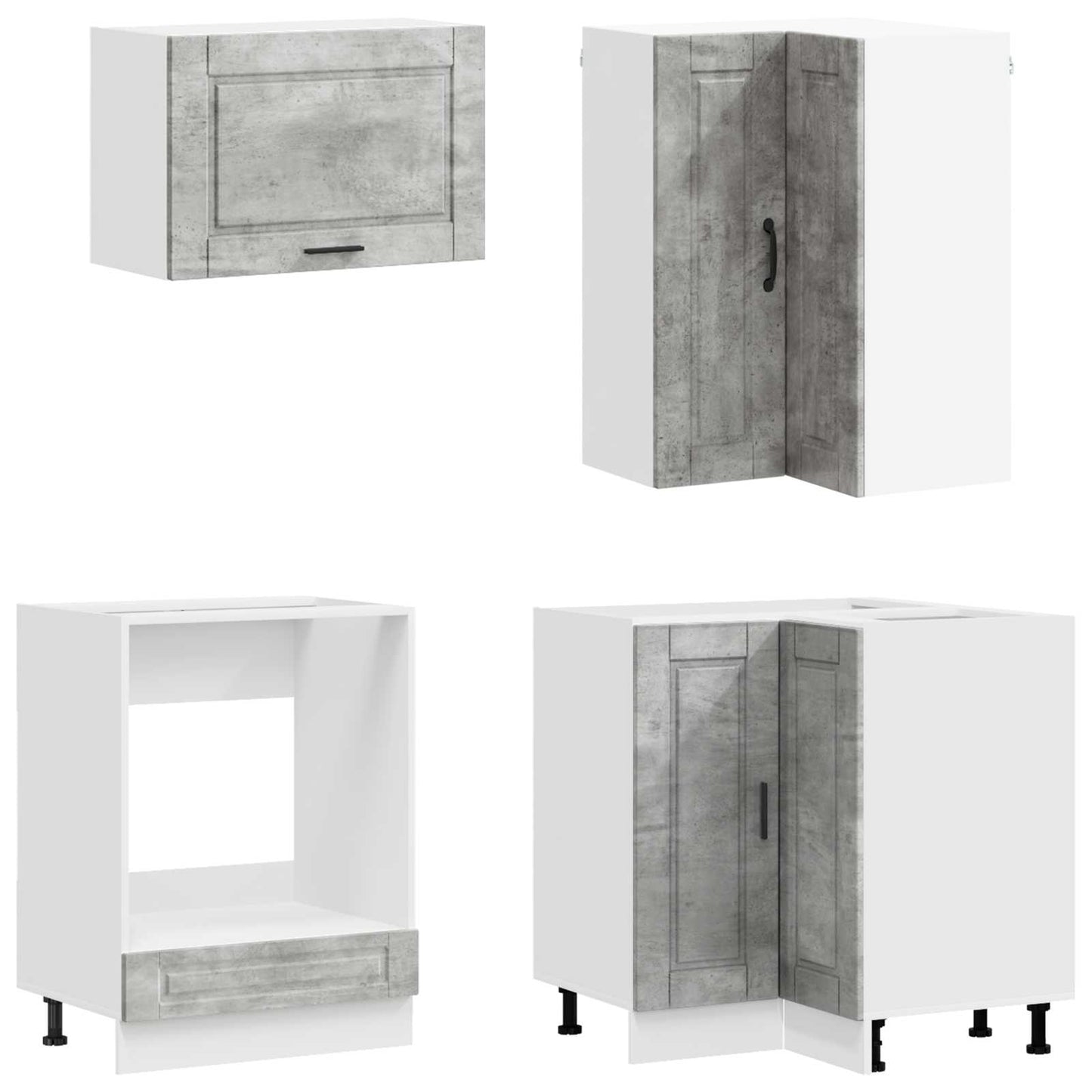 Kücheneinheit Porto 8 Pcs Betongrau Holzwerkstoff