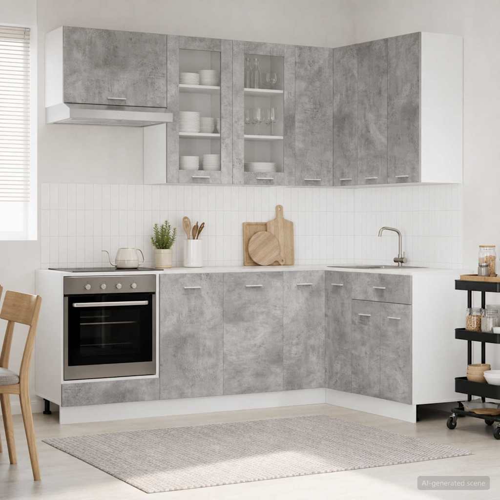 Kücheneinheit Lyon 8 Pcs Holzwerkstoff
