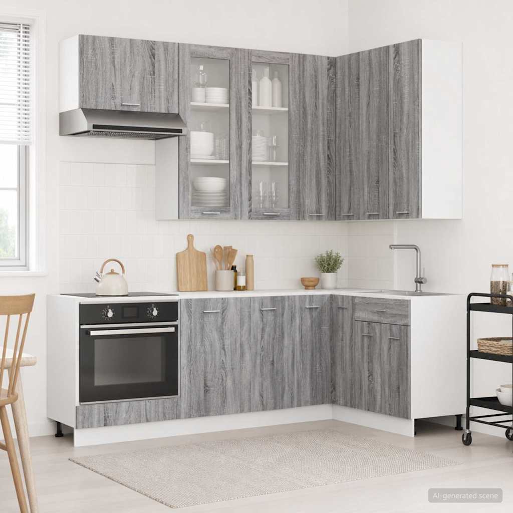Kücheneinheit Lyon 8 Pcs Holzwerkstoff
