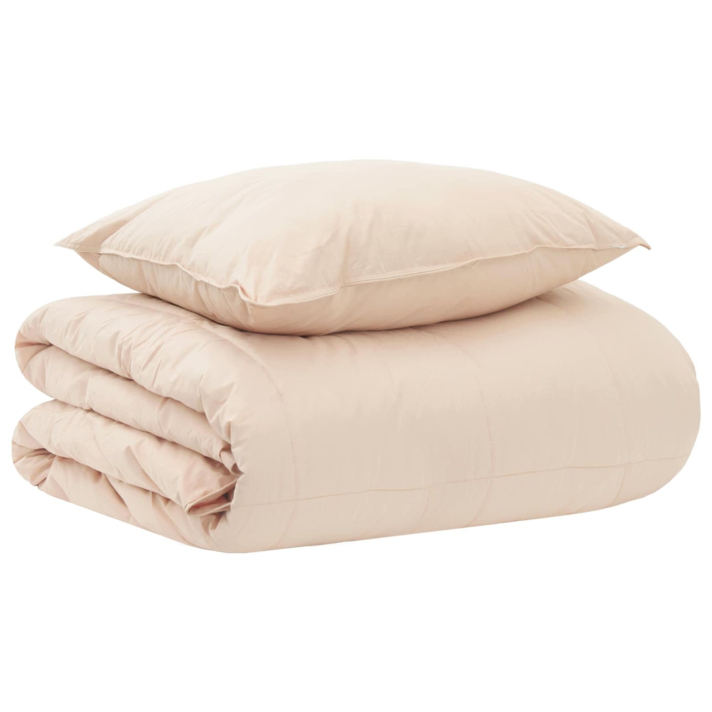 Bettwäsche-Set Beige 137 X 200 Cm Baumwolle, Kapok, Polyester