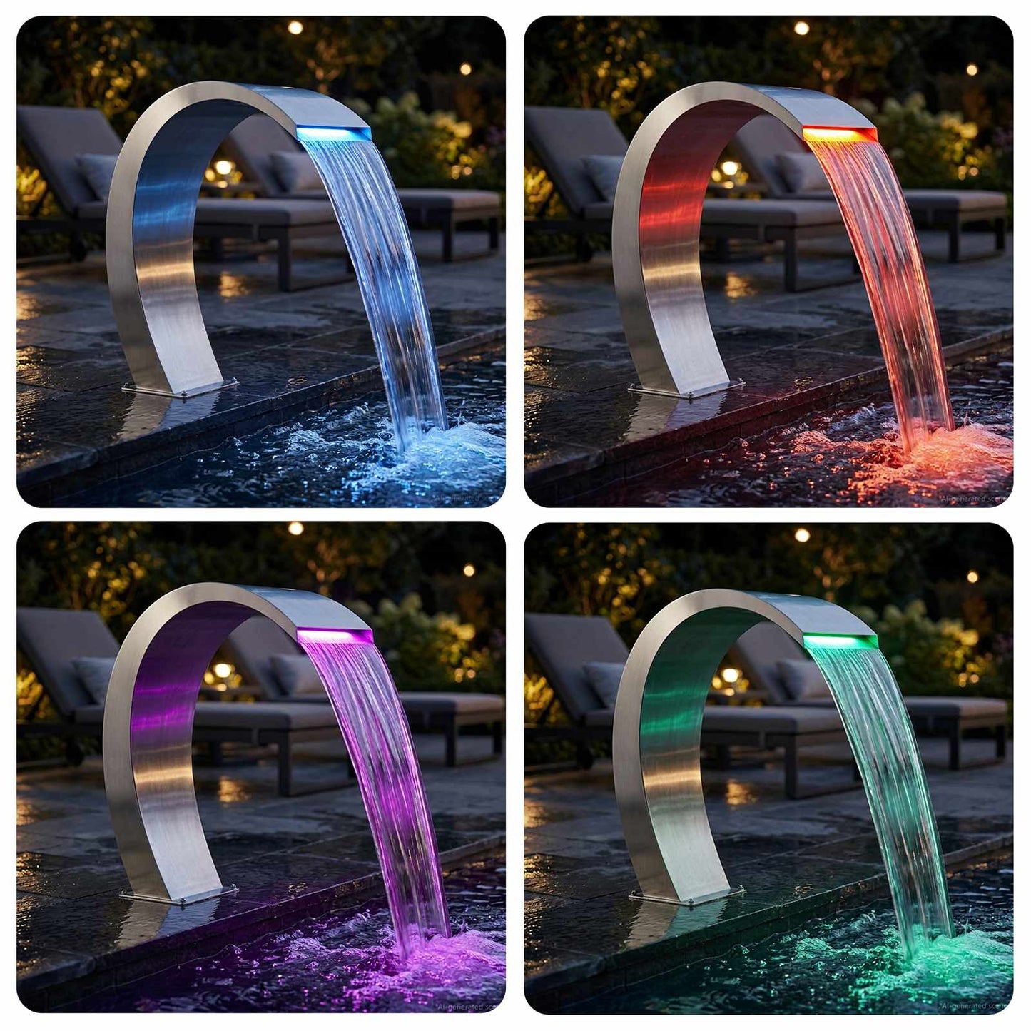 Poolbrunnen Silber 60 X 30 X 70 Cm Edelstahl